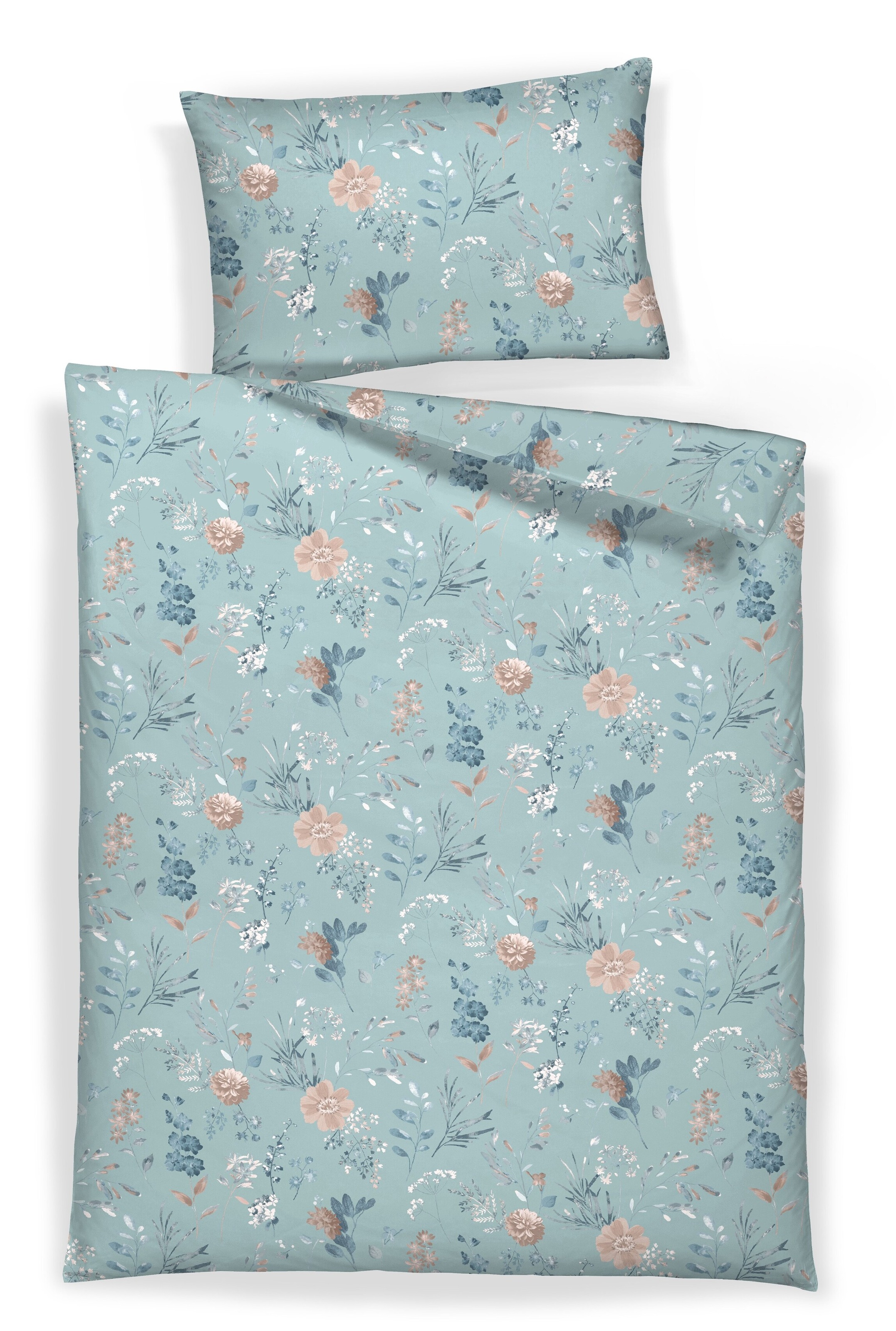 HOME FASHION Bettwäsche »Blumen, Satin  (2tlg.)«, mit floralem Muster