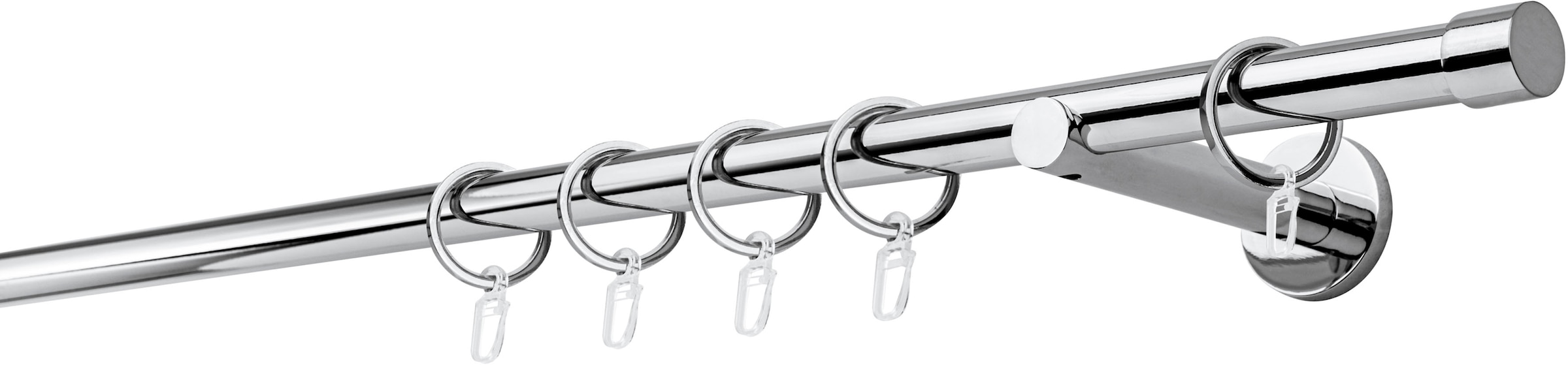 mydeco Gardinenstange »20mm Cap Wandträger 12 cm«, 1 läufig-läufig, Fixmass