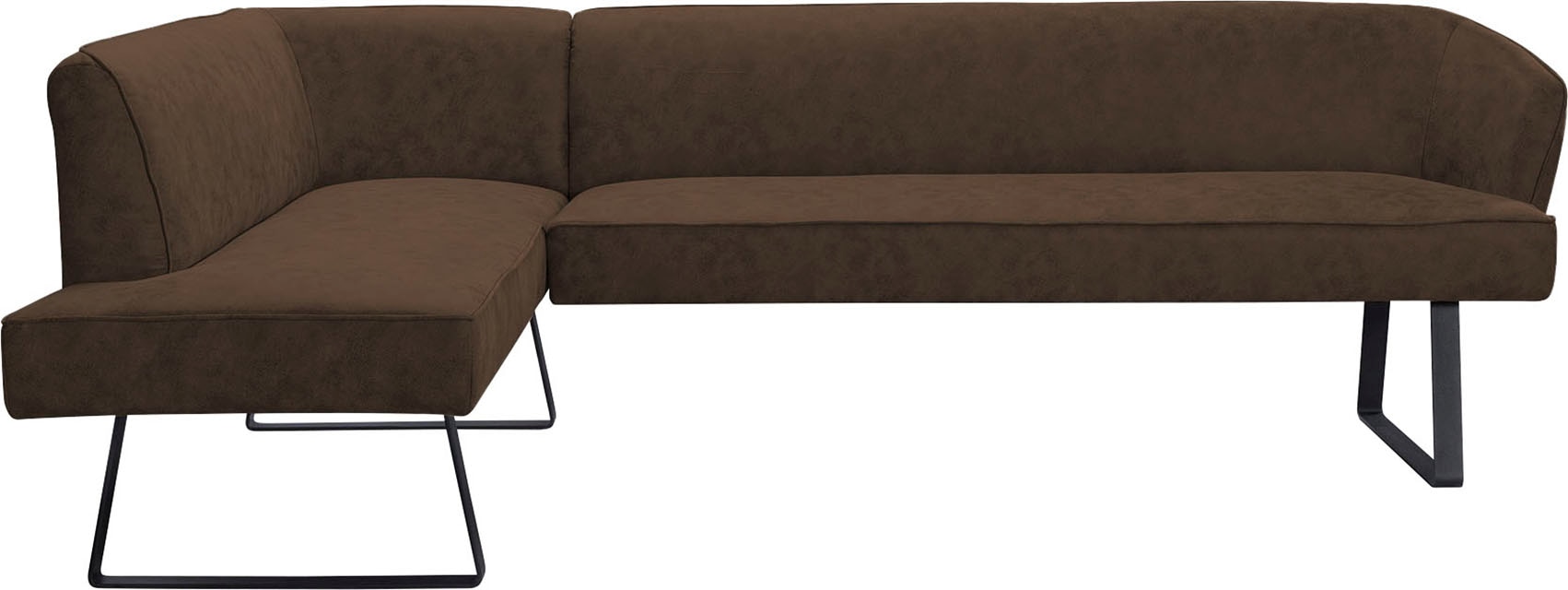 exxpo - sofa fashion Eckbank »Americano«, mit Keder und Metallfüssen, Bezug in verschiedenen Qualitäten