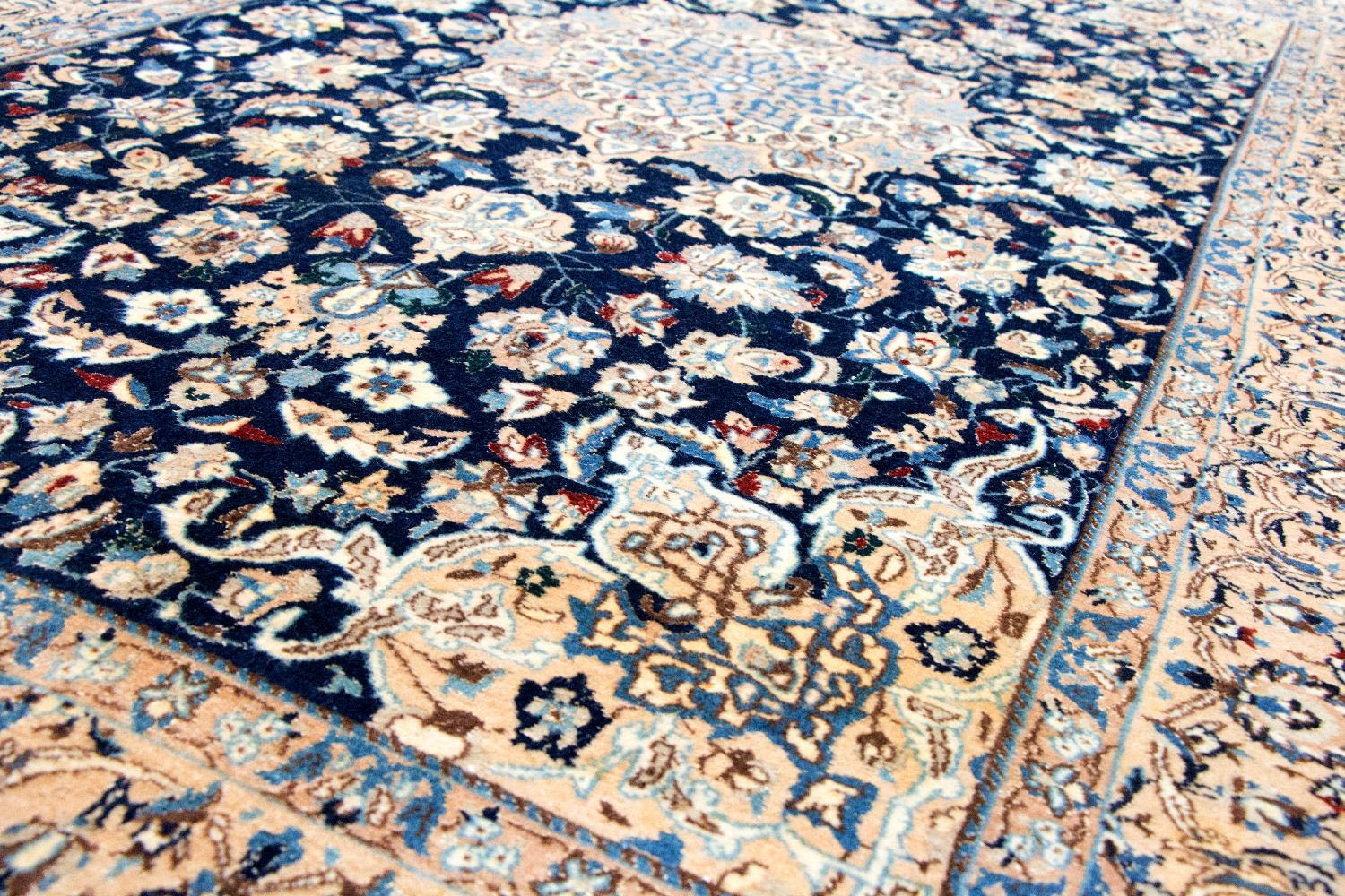 morgenland Teppich »Nain 6la Teppich handgeknüpft blau«, rechteckig, handgeknüpft