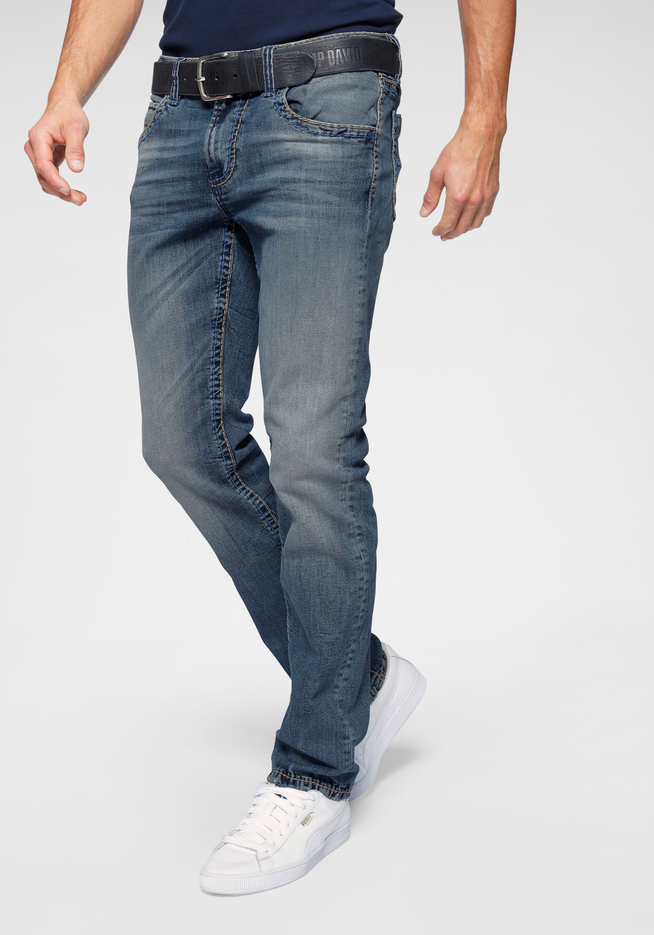 CAMP DAVID Straight-Jeans »NI:CO:R611«, mit markanten Steppnähten