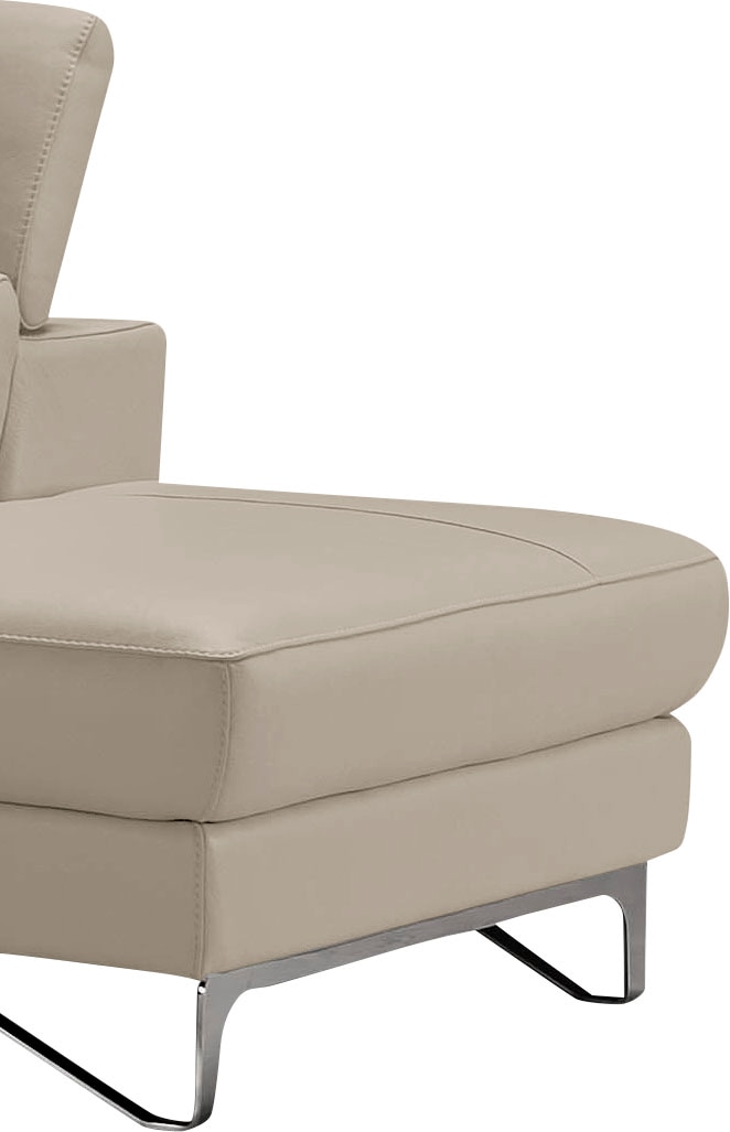 Egoitaliano Ottomane »Princess, elegantes Designsofa mit erstklassigem Sitzkomfort,«, inkl. verstellbarem Kopfteil und edle Designmetallfüsse