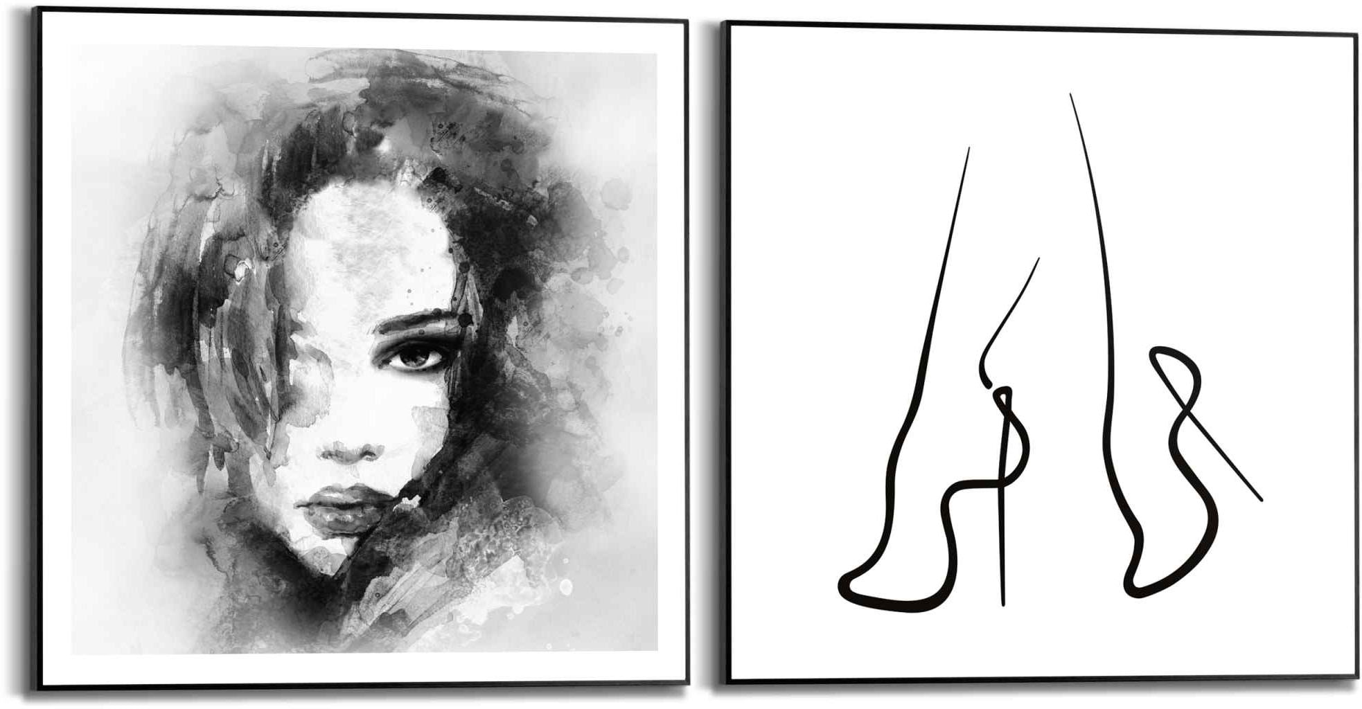 ❤ Reinders! Wandbild Jelmoli-Online (2 - »Illustration im Frau entdecken Shop Abstrakt«, - St.) Porträt