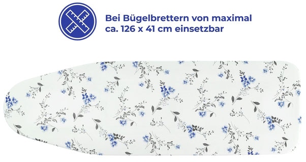 Maximex Bügelbrettbezug »Keramik M Floral«, bis 126 x 41 cm einsetzbar