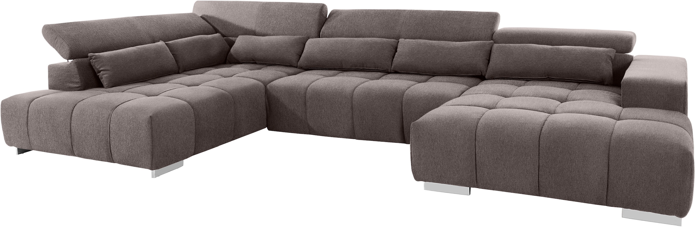 COTTA Wohnlandschaft »Orion U-Form«, mit Kopfteilverstellung & 6 Nierenkissen