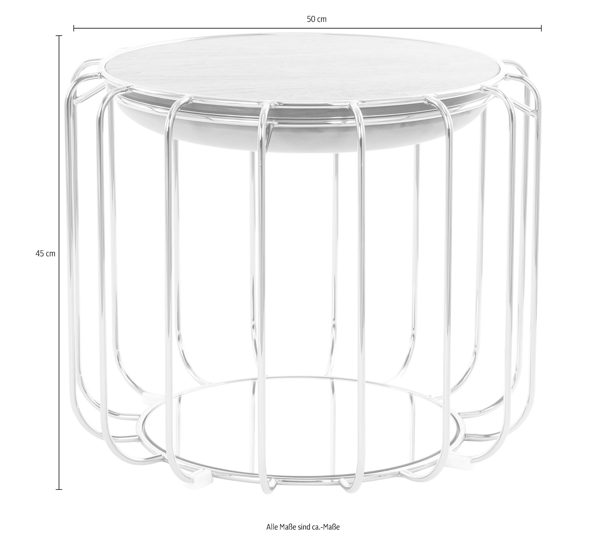 Kayoom Beistelltisch »Pouf Comfortable 110, abnehmbares und wendbares Oberteil«, (1 St.), praktisch umzuwandeln in Tisch oder Hocker, mit Spiegelglas