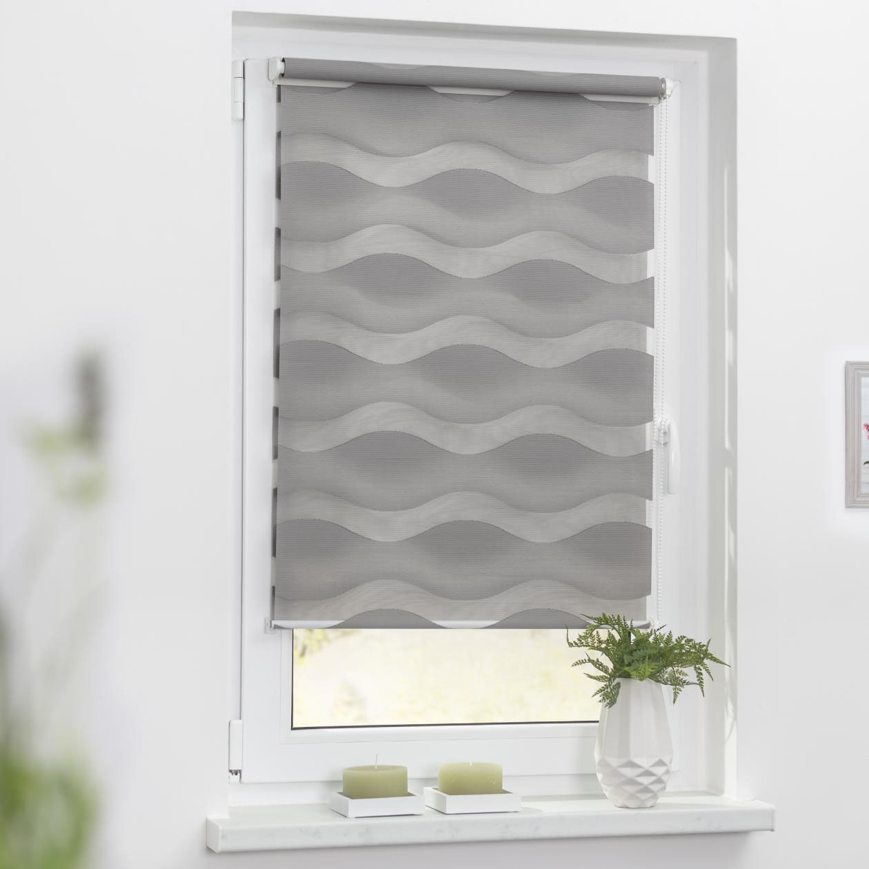 LICHTBLICK ORIGINAL Doppelrollo »Duo Rollo Klemmfix Welle«, Lichtschutz, ohne Bohren, im Fixmass