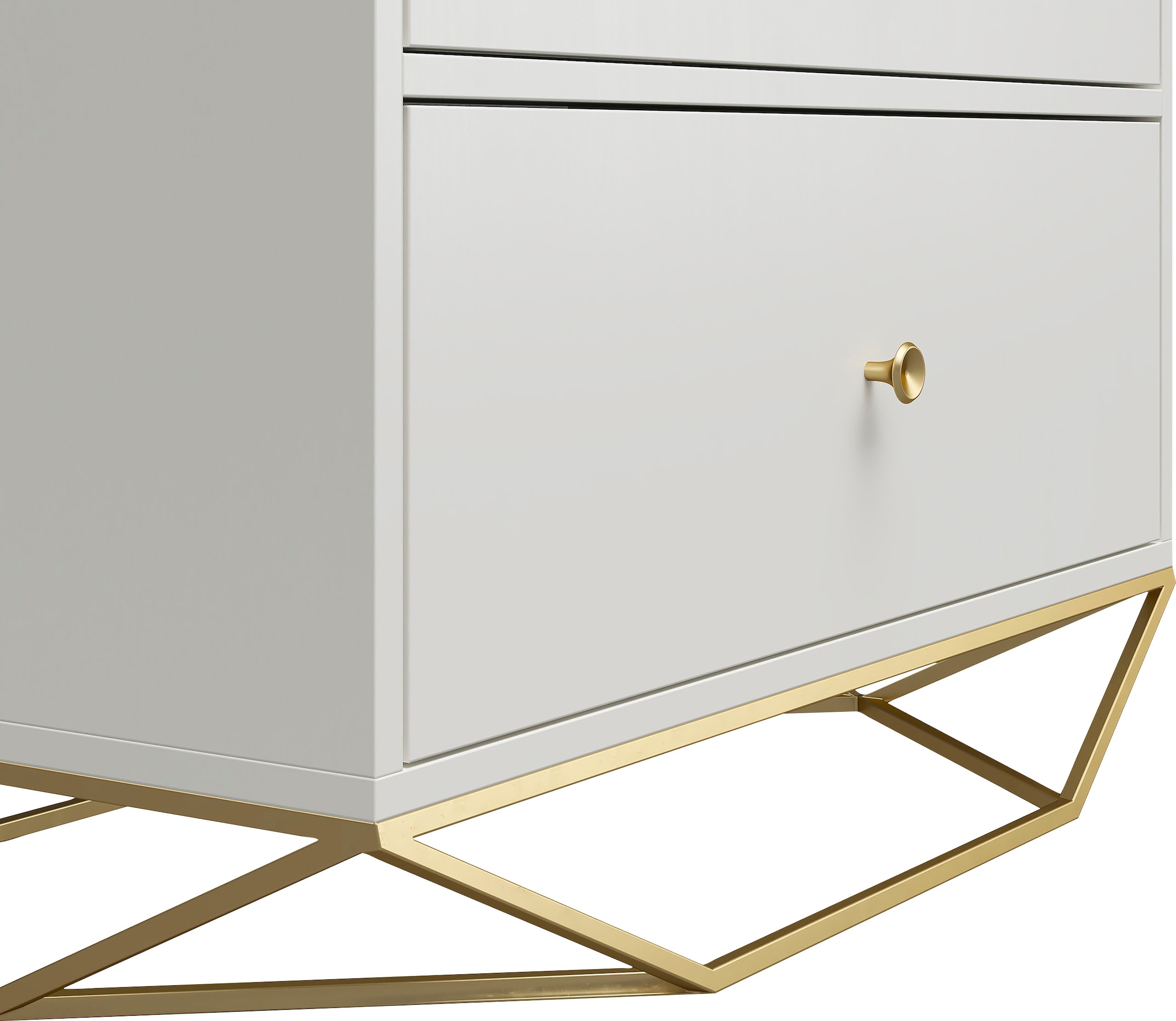 CosmoLiving by Cosmopolitan Nachtkommode »Blair«,  mit 3 Schubladen, obere Schublade mit fühlbare 3D-Texturen, goldenes Gestell aus Metall