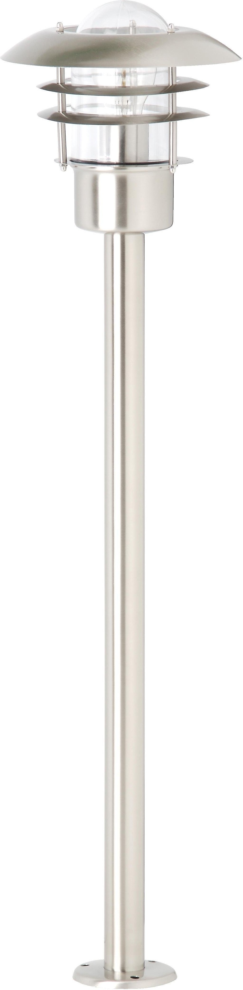 Brilliant Aussen-Stehlampe »TERRENCE«, 1 flammig, Leuchtmittel E27 ohne Leuchtmittel, 90 cm Höhe, Ø 22 cm, E27, IP44, Metall/Glas, edelstahl