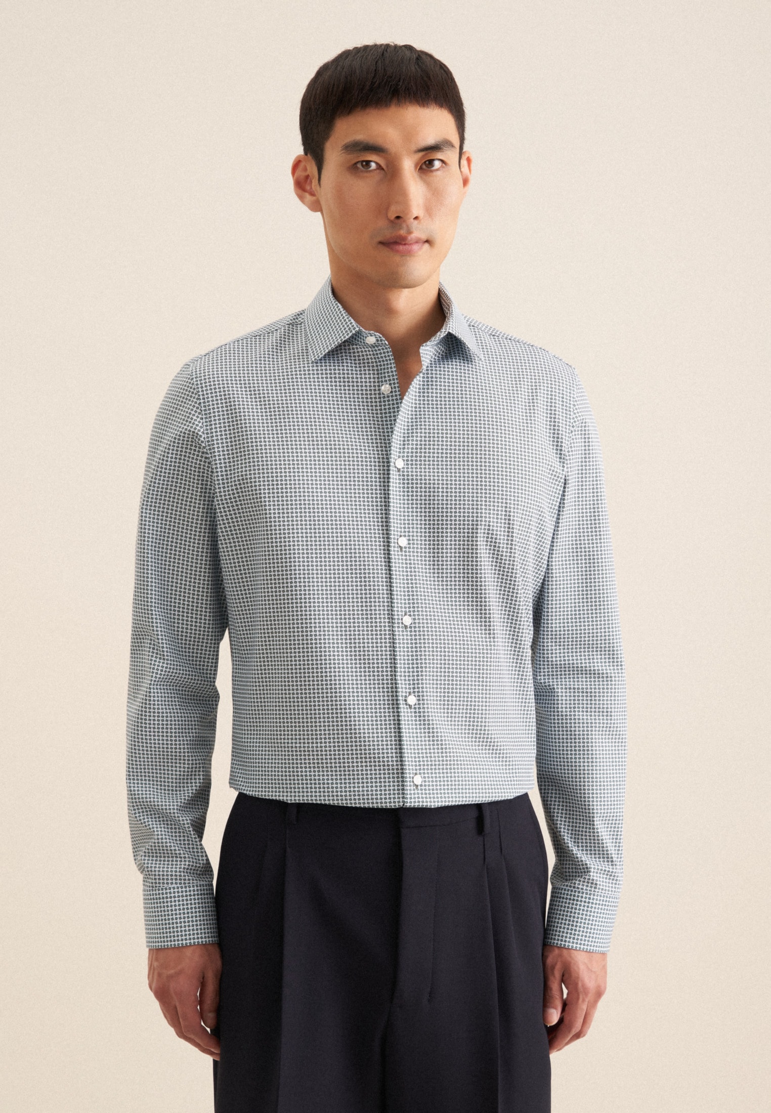 seidensticker Businesshemd "Slim" Slim 1/1 Kentkragen Druck