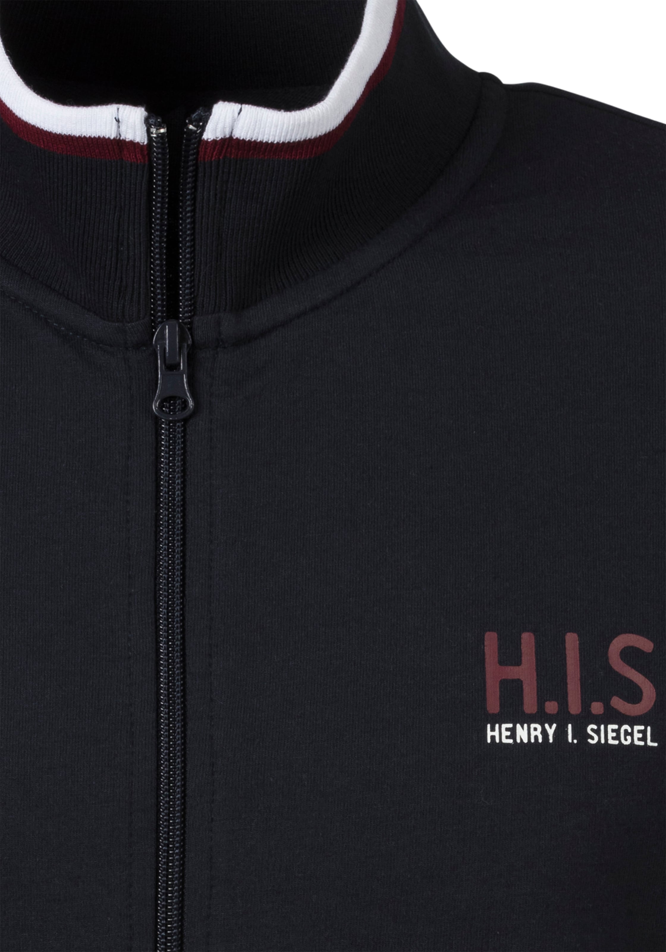 H.I.S Sweatjacke, Stehkragen mit Streifen