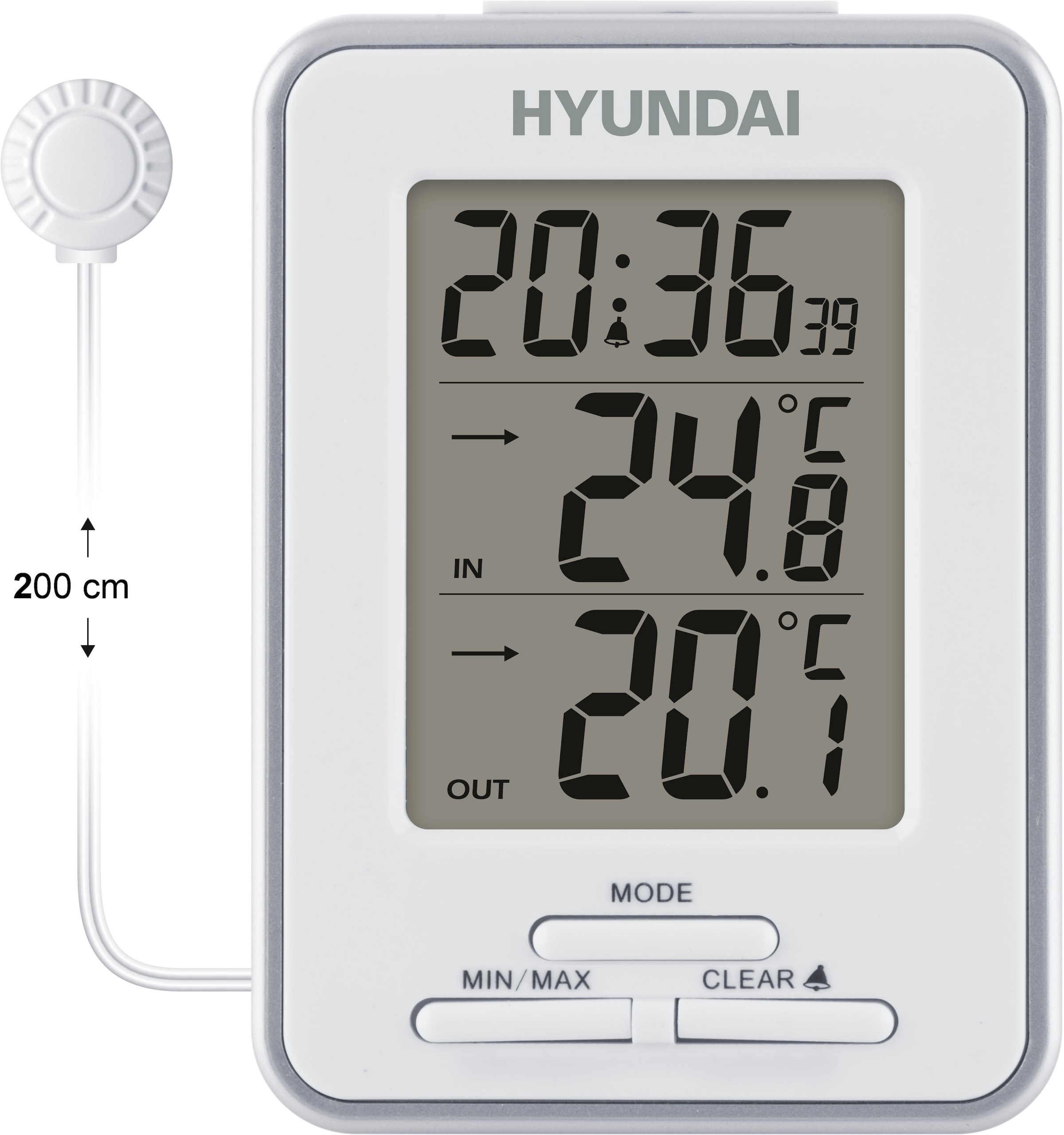 Hyundai Wetterstation »Hyundai WS1021«, (mit Aussensensor), Wandhalterung  und Standfunktion | Boutique en ligne Jelmoli-Versand
