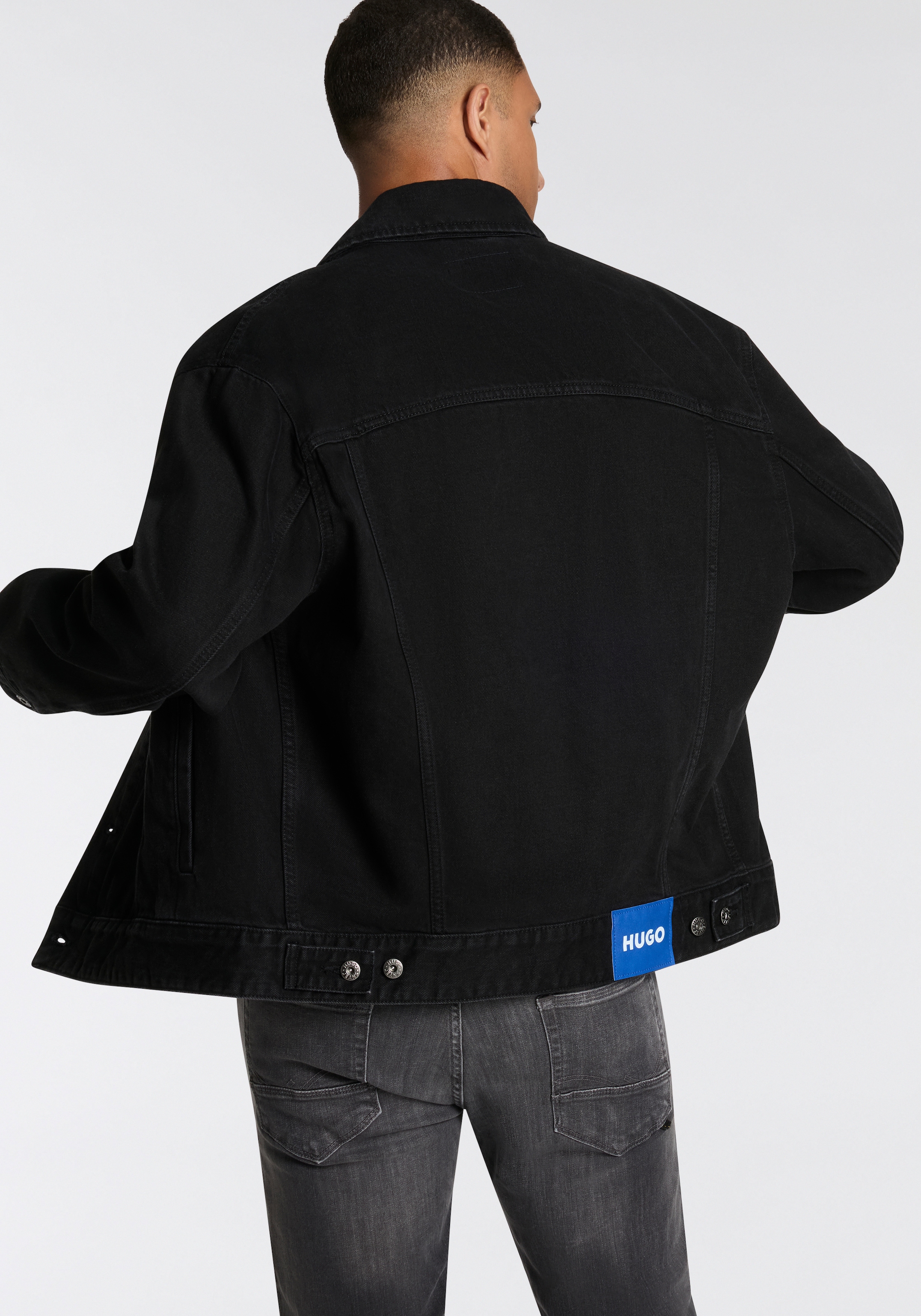 HUGO Blue Jeansjacke »Kirkby«, mit Logo-Details, regular-fit
