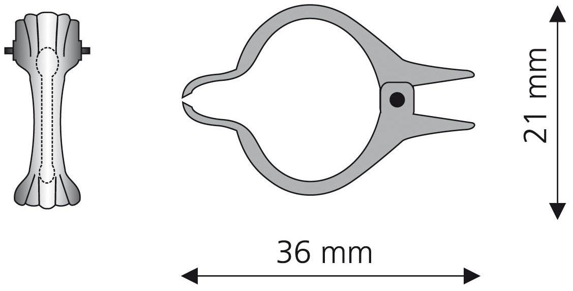 Liedeco Dekoklammer, (Packung, 8 St.), für Gardinenstangen Ø 12 mm