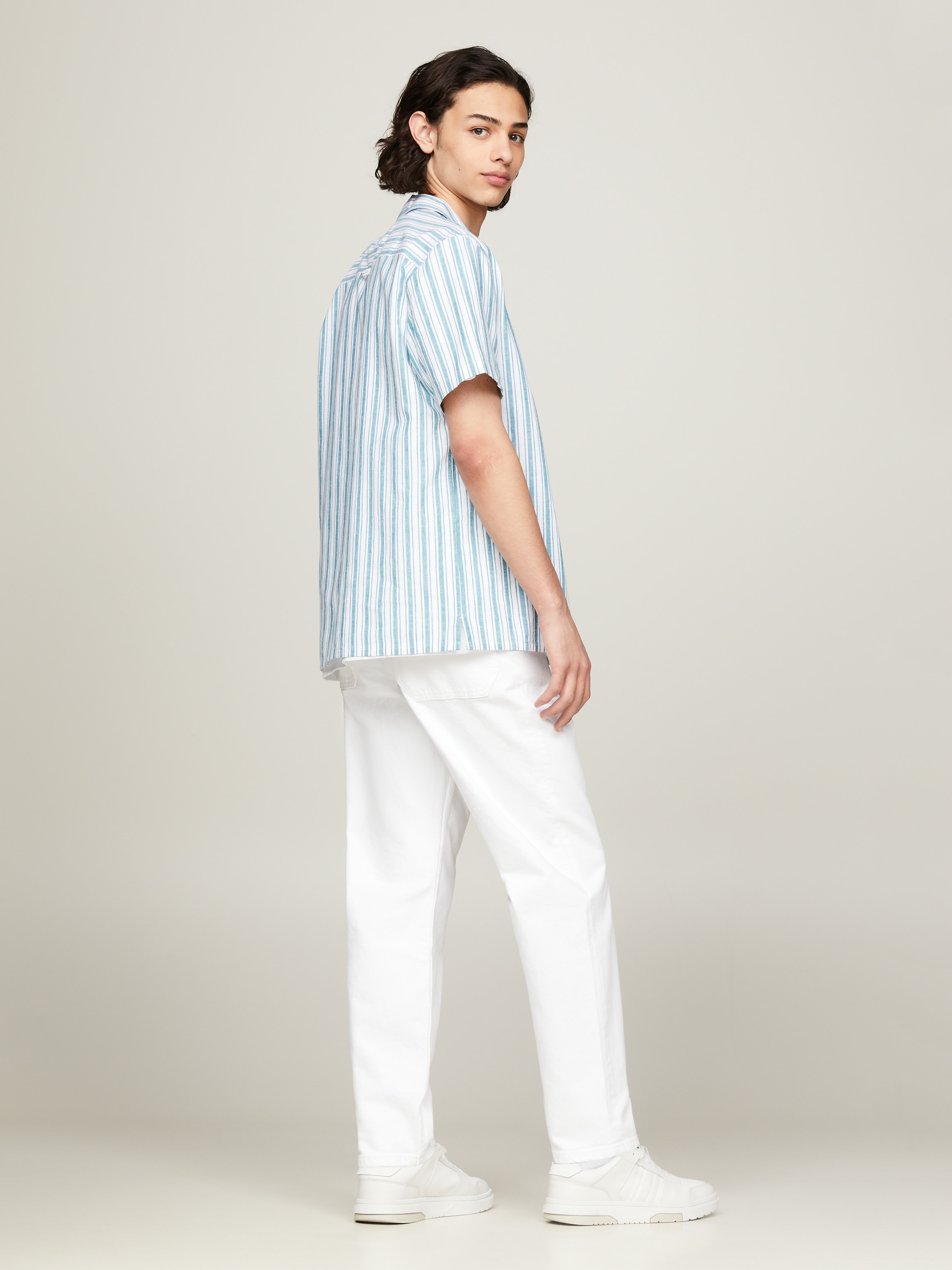 Tommy Jeans Kurzarmhemd »TJM STRIPE LINEN SS SHIRT EXT«