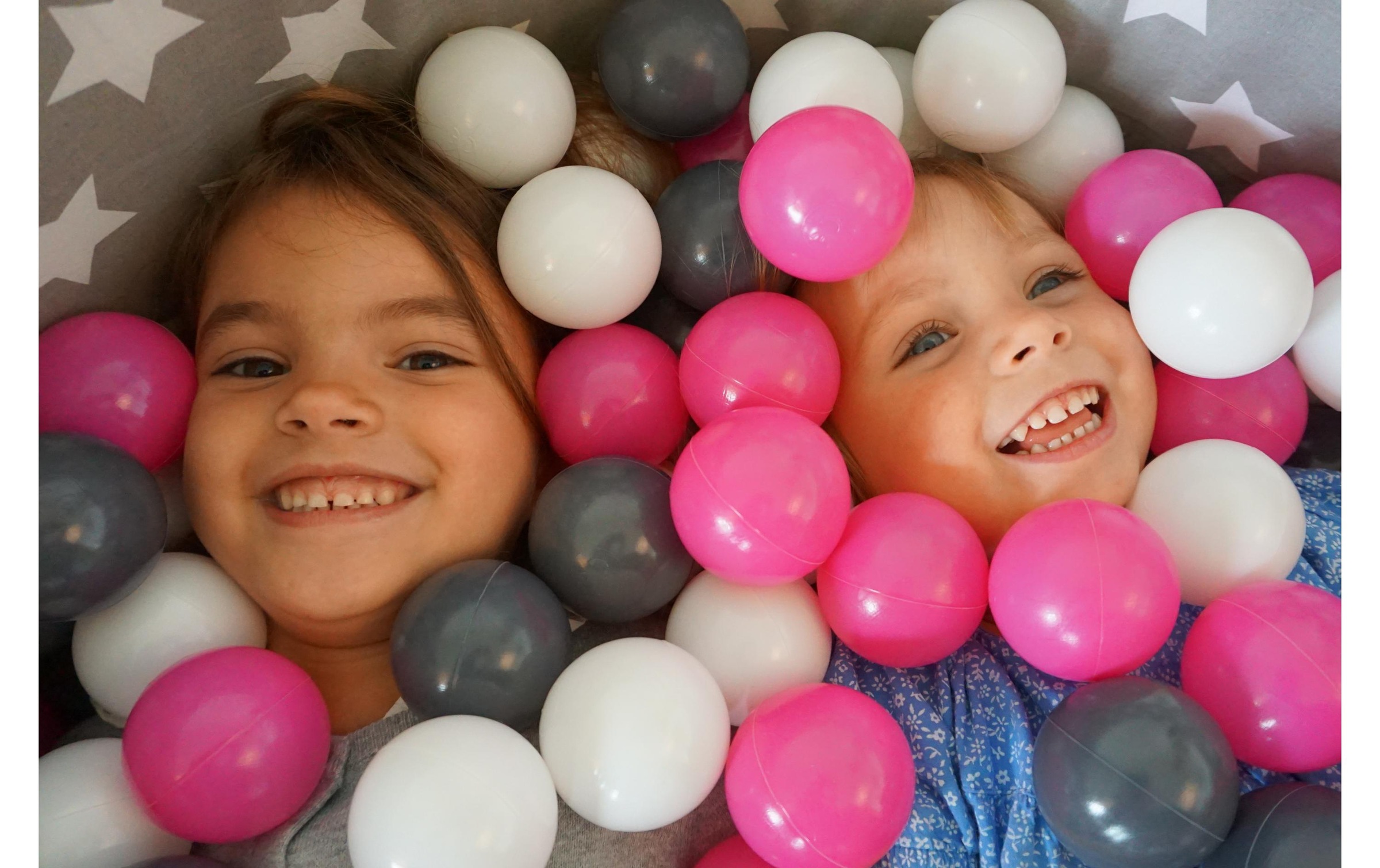Knorrtoys® Bällebad »Grey White Stars 300 Bälle creme/grey/rose«