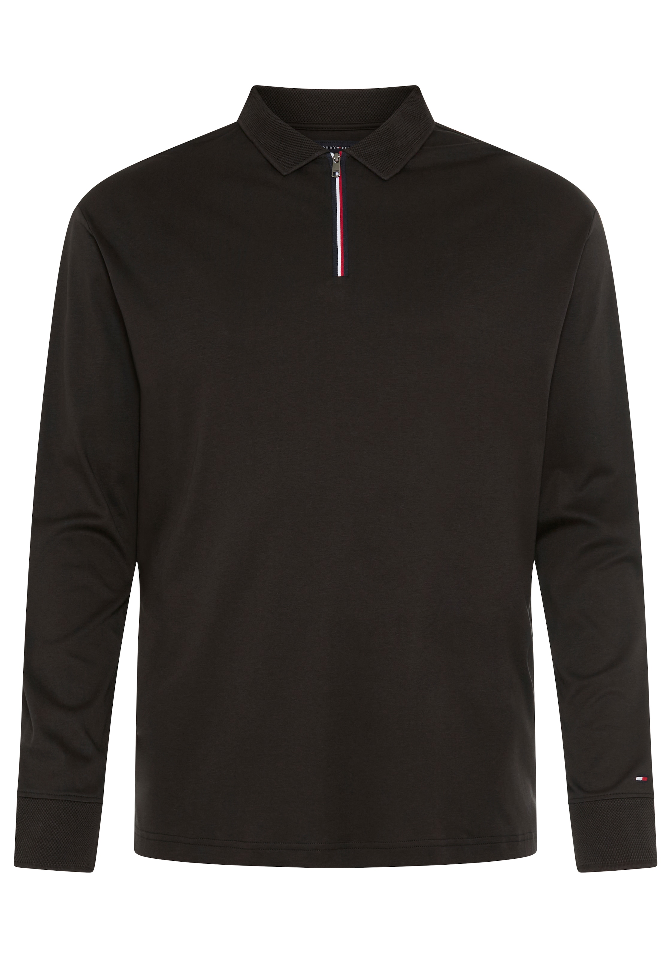 Tommy Hilfiger Big & Tall Langarm-Poloshirt »ZIP INTERLOCK POLO«, Grosse Grössen
