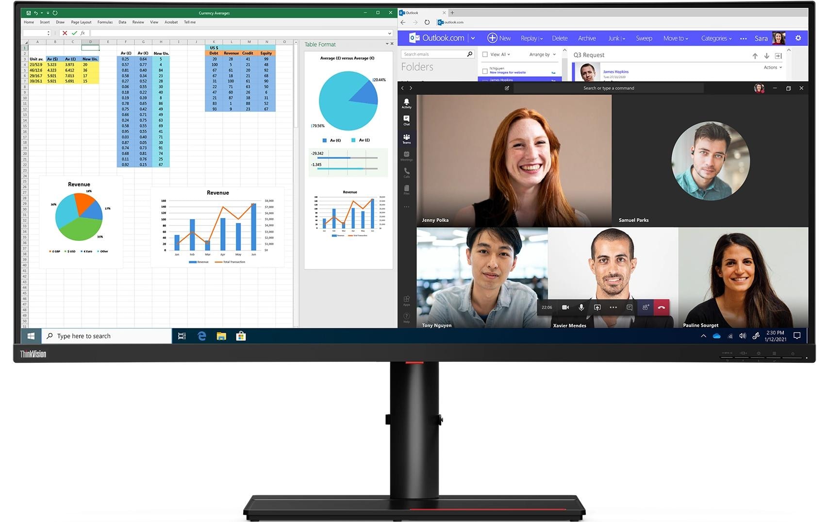 Lenovo LCD-Monitor »ThinkVision P40w-20«, 100,441 cm/39,7 Zoll, 5120 x 2160 px, 75 Hz