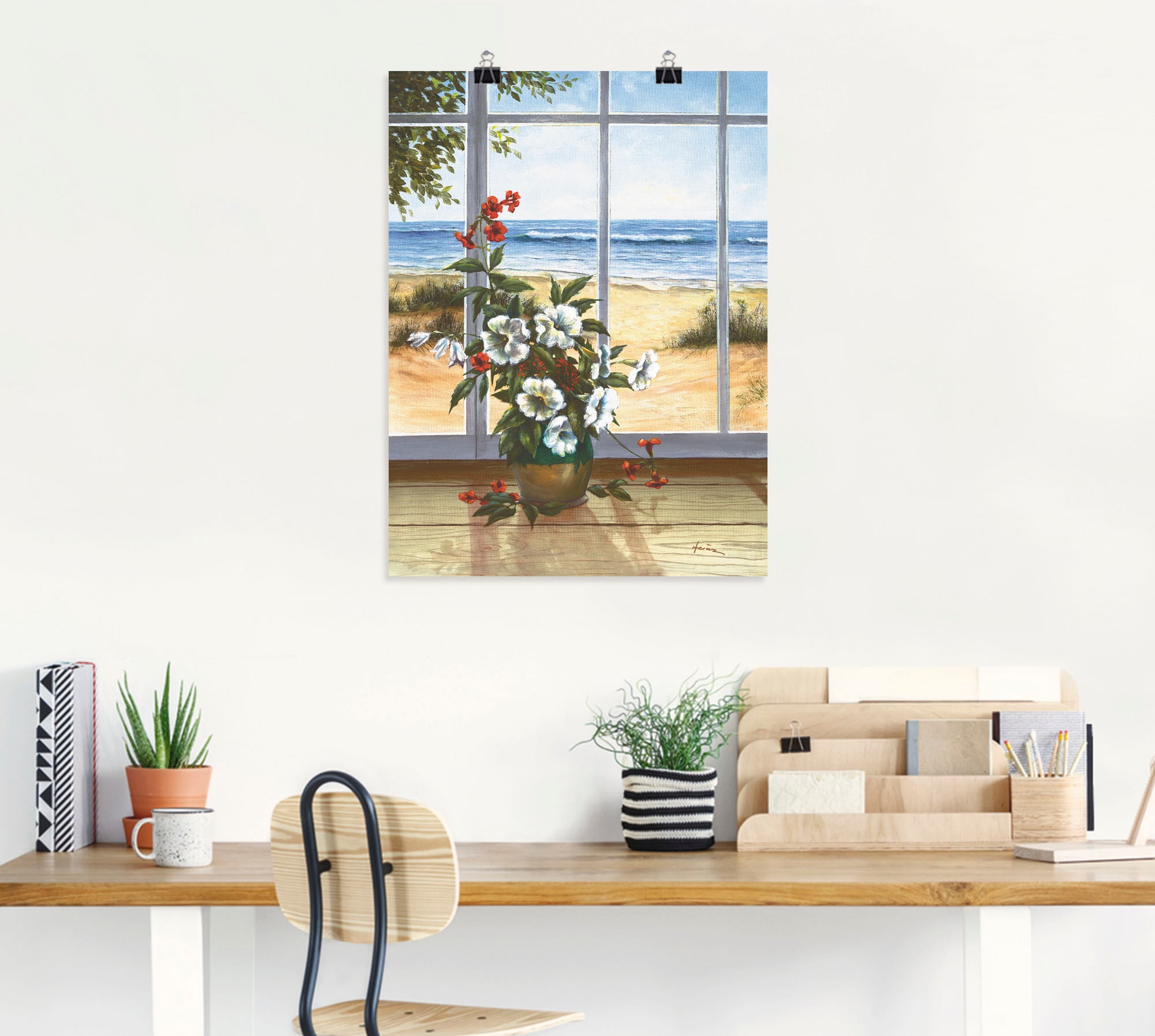 Artland Wandbild »Meerblick«, Fensterblick, (1 St.), als Leinwandbild, Poster in verschied. Grössen