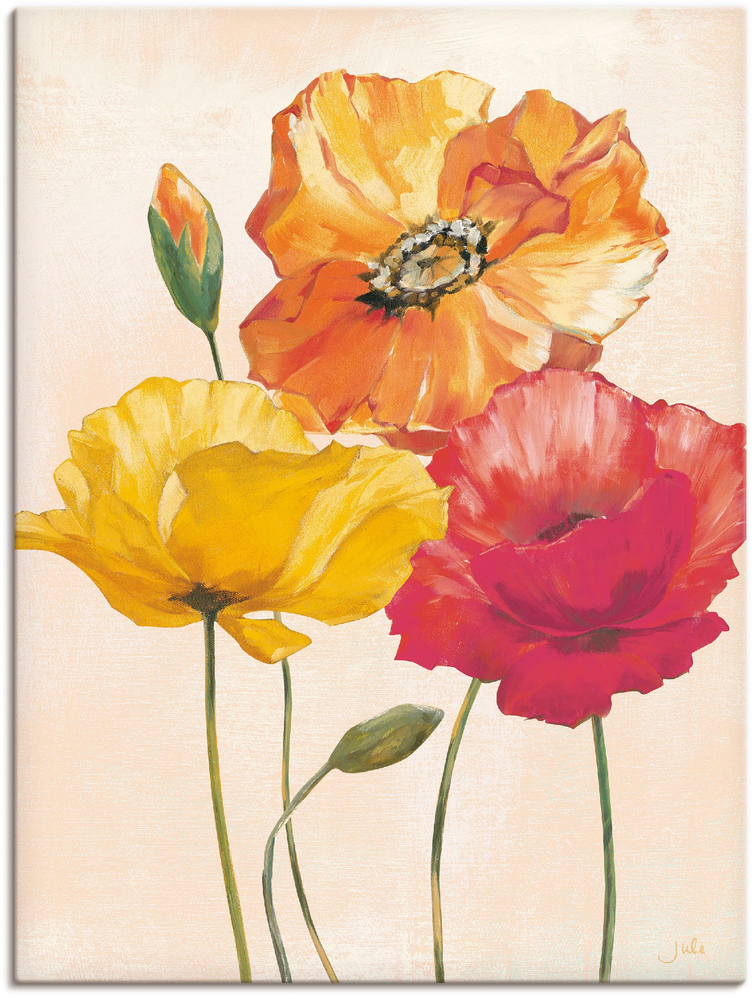 Artland Wandbild "Bunte Mohnblumen I" Blumenbilder 1 Stk. tlg. als Leinwandbild, Poster in verschied. Grössen