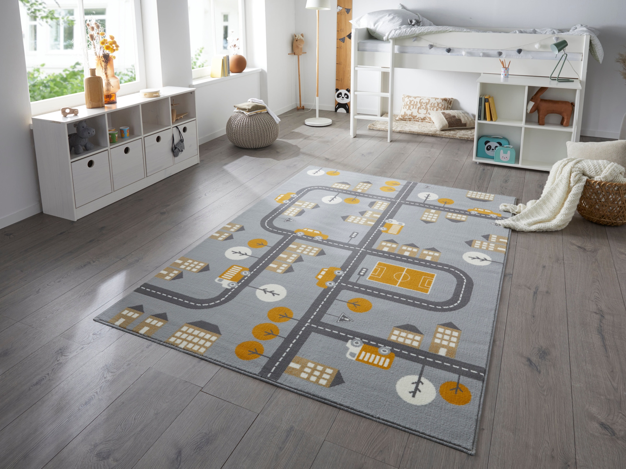 HANSE Home Kinderteppich »Town«, rechteckig, 0,9 mm Höhe, Kurzflor, Kinderteppich, Spielteppich, Strassen Design, Kinderzimmer