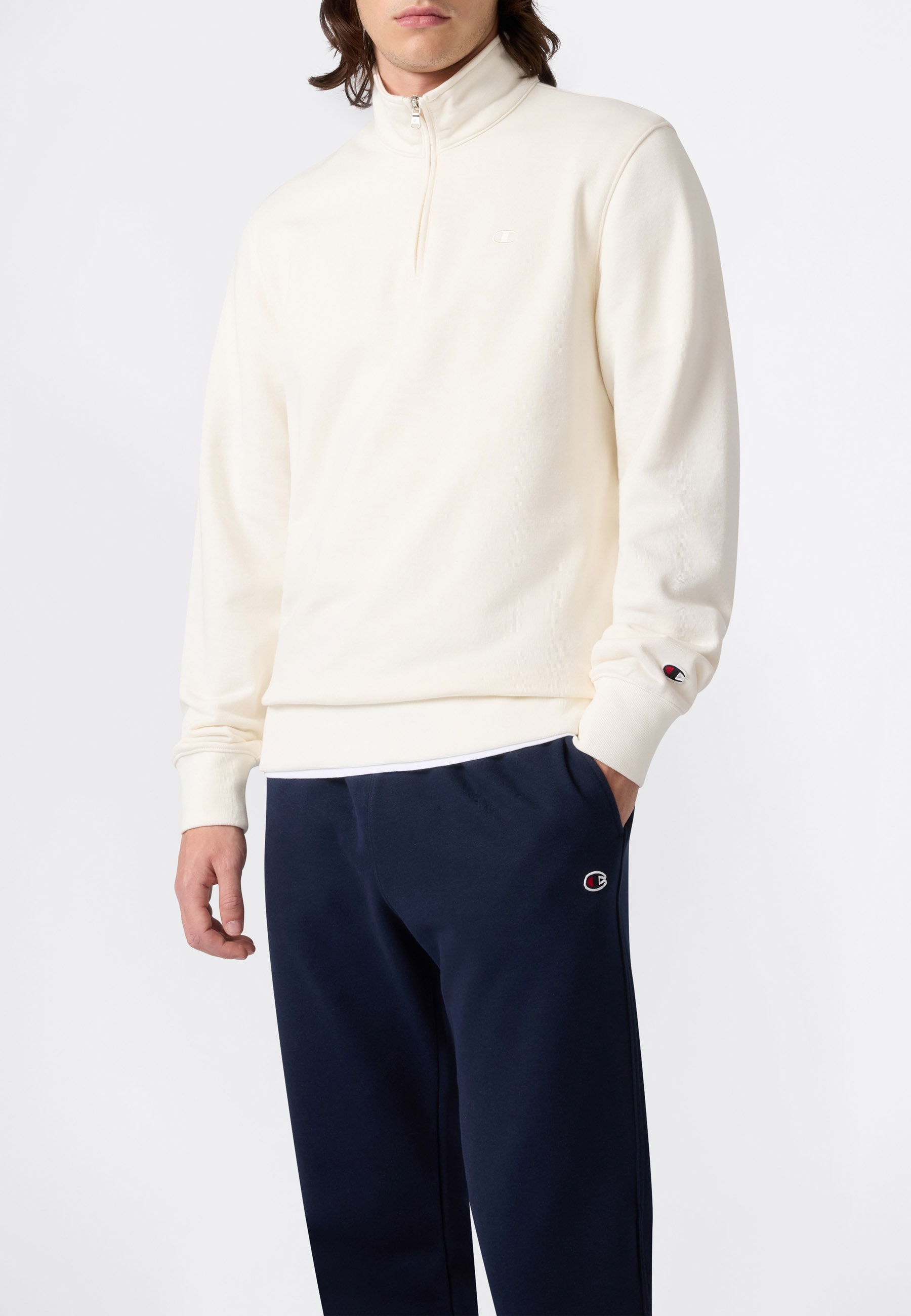 Champion Sweatshirt "ICONS TONAL Half Zip Sweatshirt", mit halbem Reissverschluss, aus Baumwolle und Polyester, normale Länge
