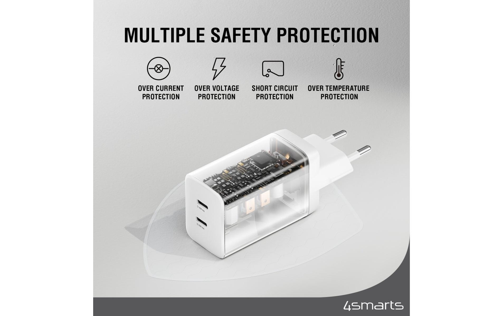 4smarts USB-Ladegerät »PDPlug Dual 2x USB-C 45 W GaN«