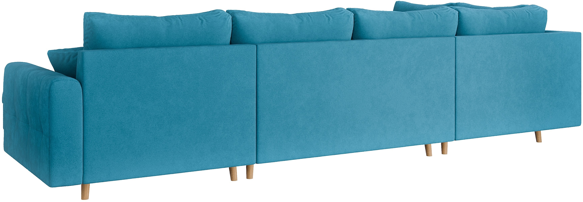 Home affaire Wohnlandschaft »CHARRE U-Form mit Ottomane, Masse B/T/H: 310/161/81 cm«, feine Steppung, lose Rücken- und Zierkissen, auch in Cord und Bouclé