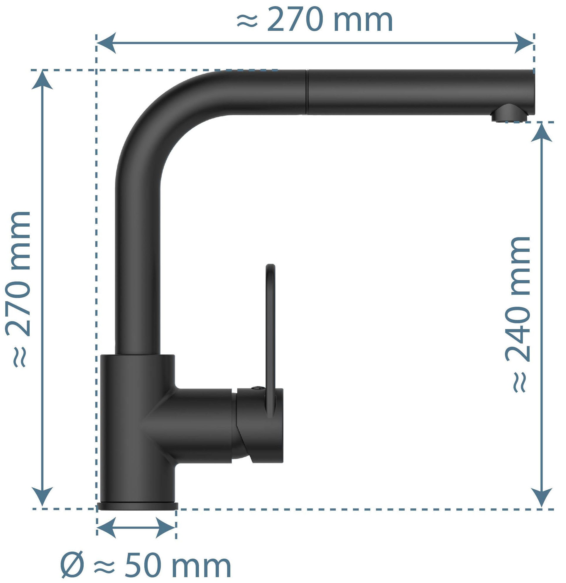 Schütte Spültischarmatur »Design«, mit Geschirrbrause, ausziehbar, schwenkbar, Hochdruck