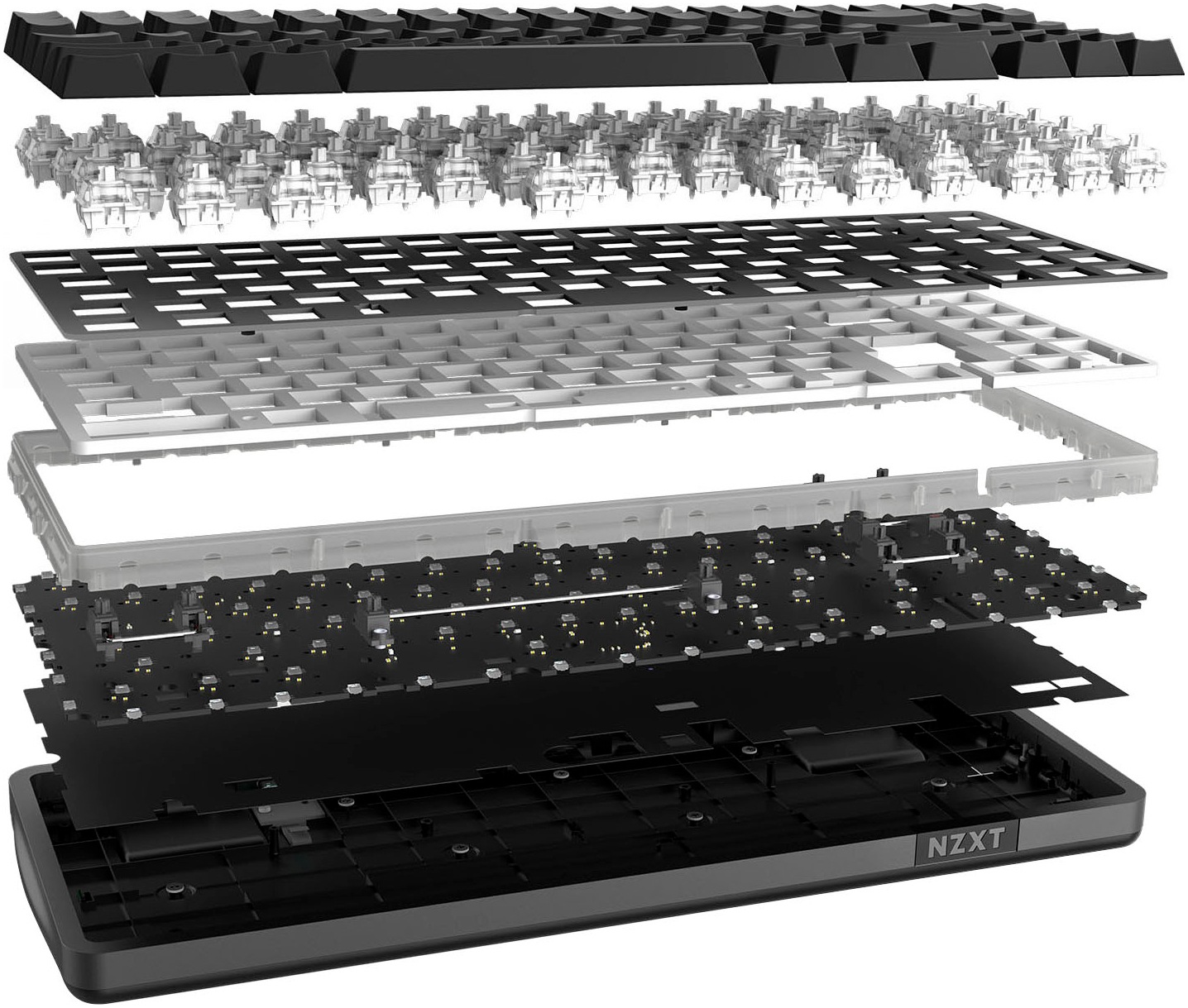 NZXT Gaming-Tastatur »Function Elite MiniTKL«, (Anpassbare Höhe-Fn-Tasten-USB-Anschluss-Profil-Speicher-Profil-Speicher)