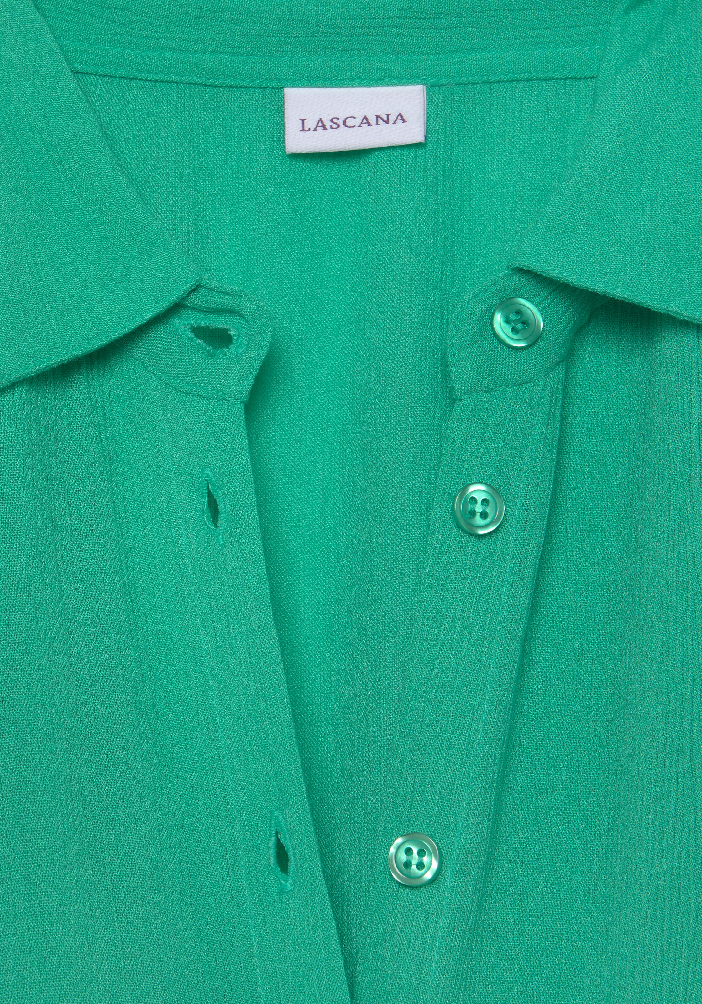 online bei Hemdblusenkleid, aus kaufen Viskose Schweiz LASCANA gekreppter Jelmoli-Versand