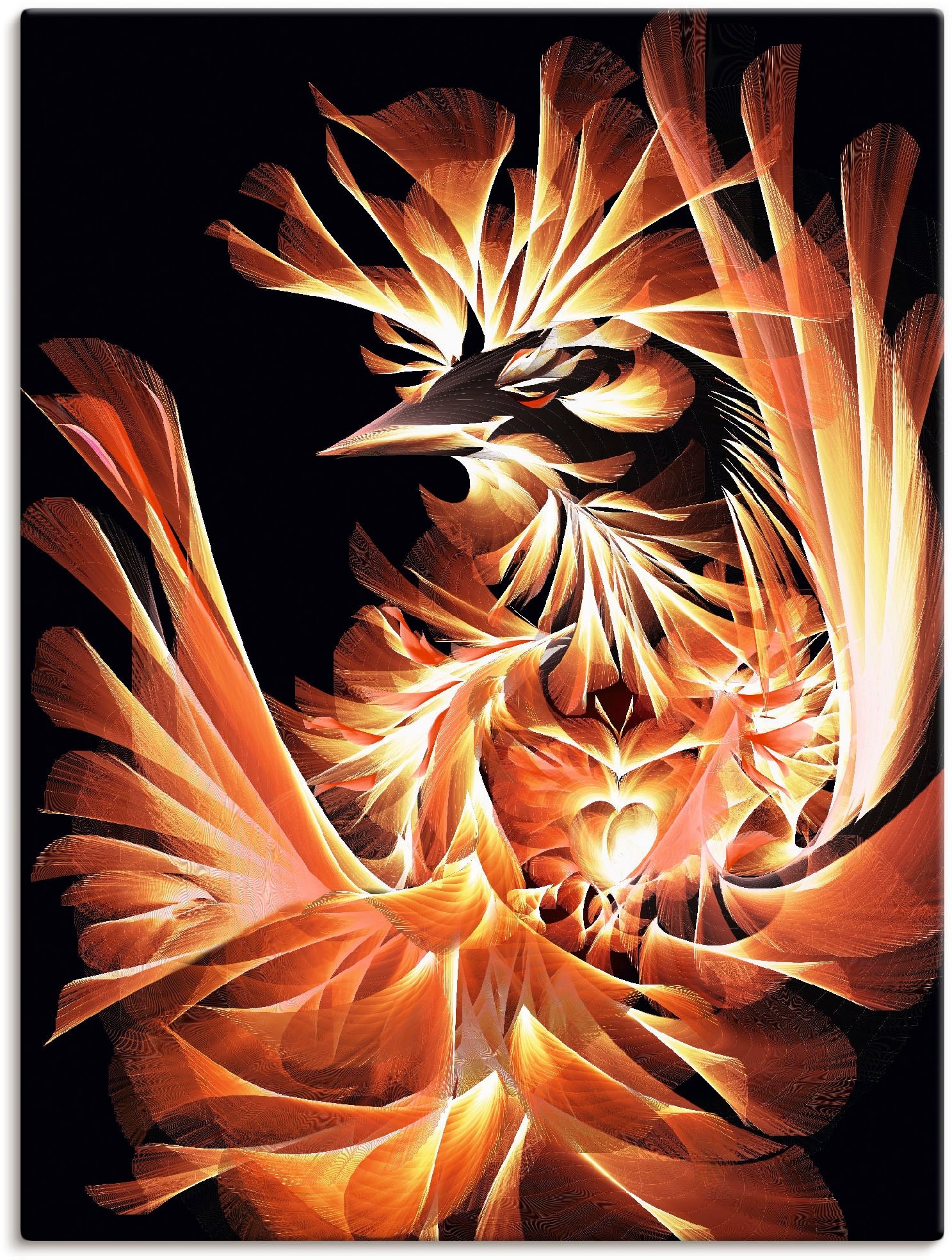 als Wandbild Wandaufkleber Jelmoli-Versand Artland versch. Grössen des Animal Fantasy, in Poster Alubild, kaufen (1 online oder St.), »Geburt Leinwandbild, | Feuervogels«,