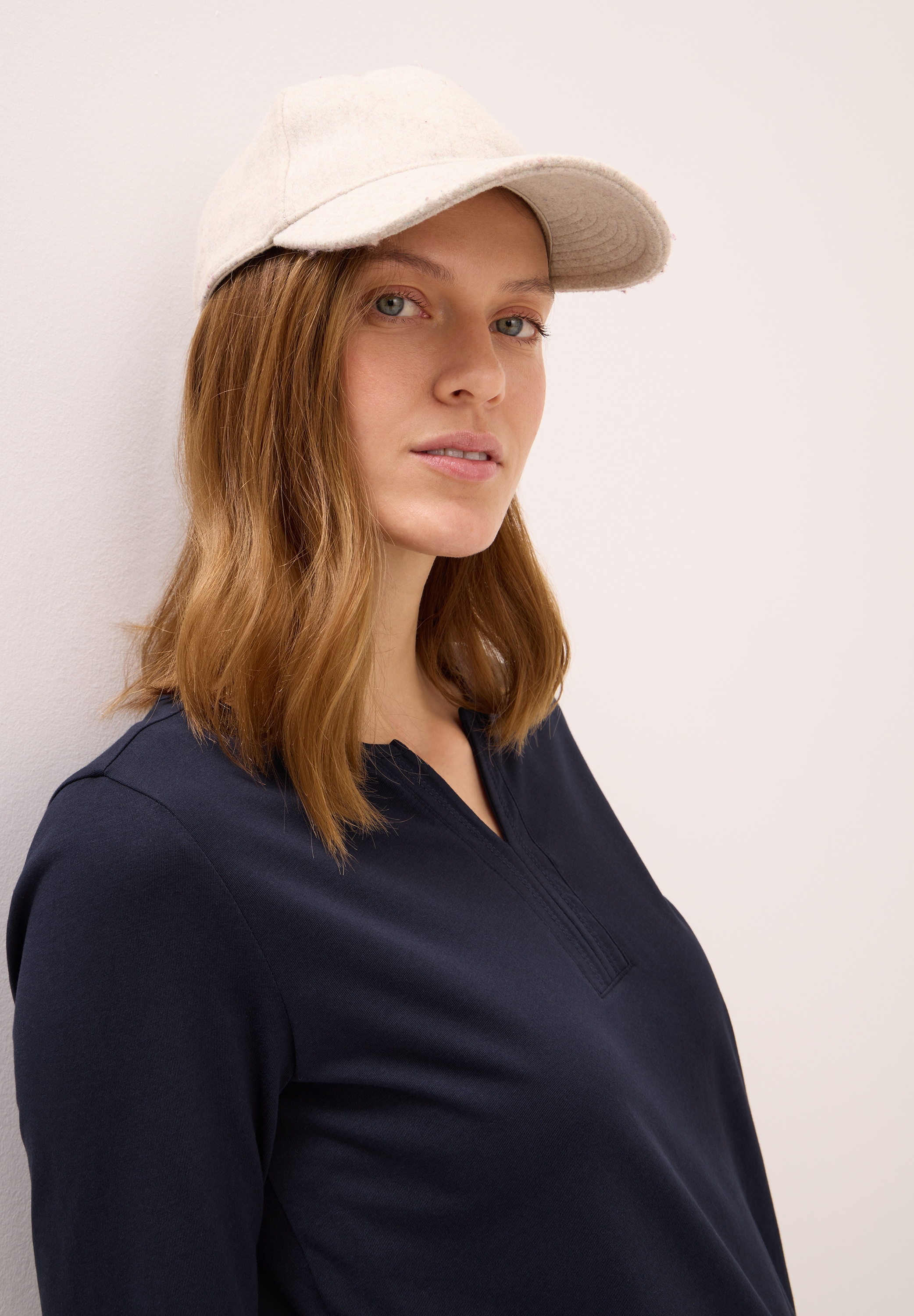 Cecil Tunikashirt, Split Neck, unifarben