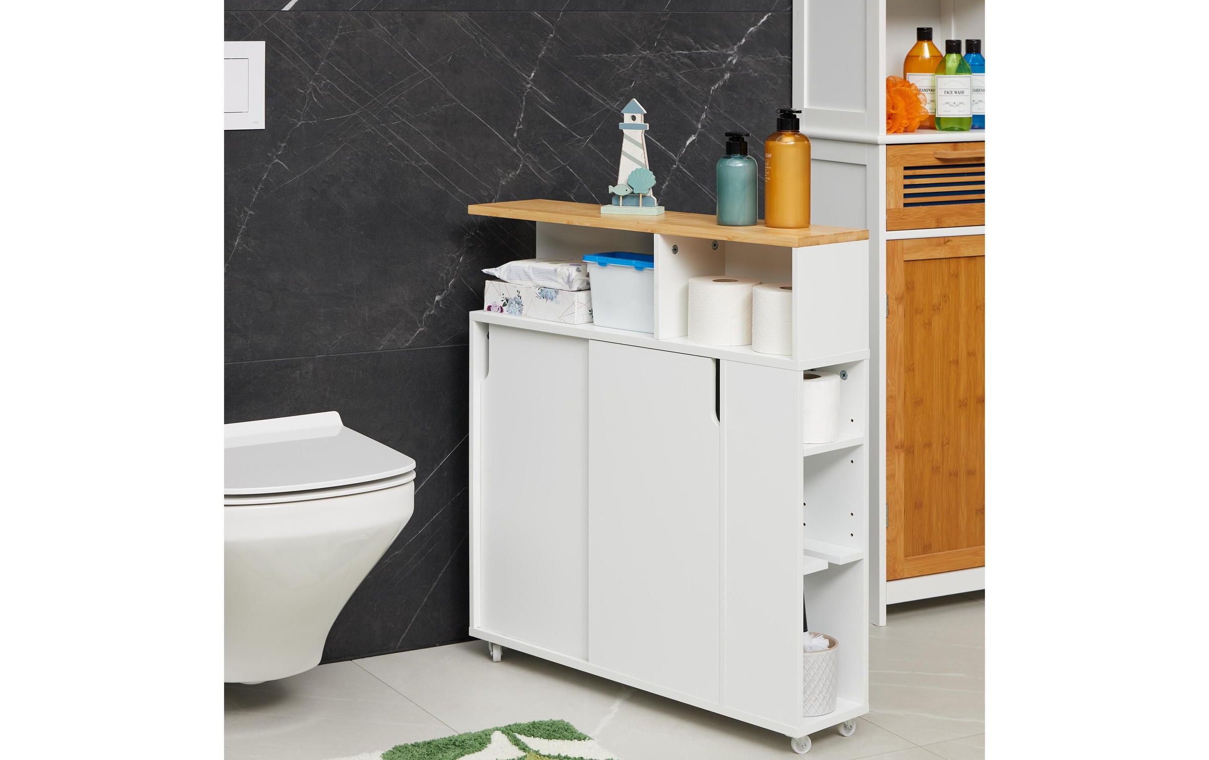 relaxdays Rollwagen »mit Ablage 79 x 17 x 75 cm«