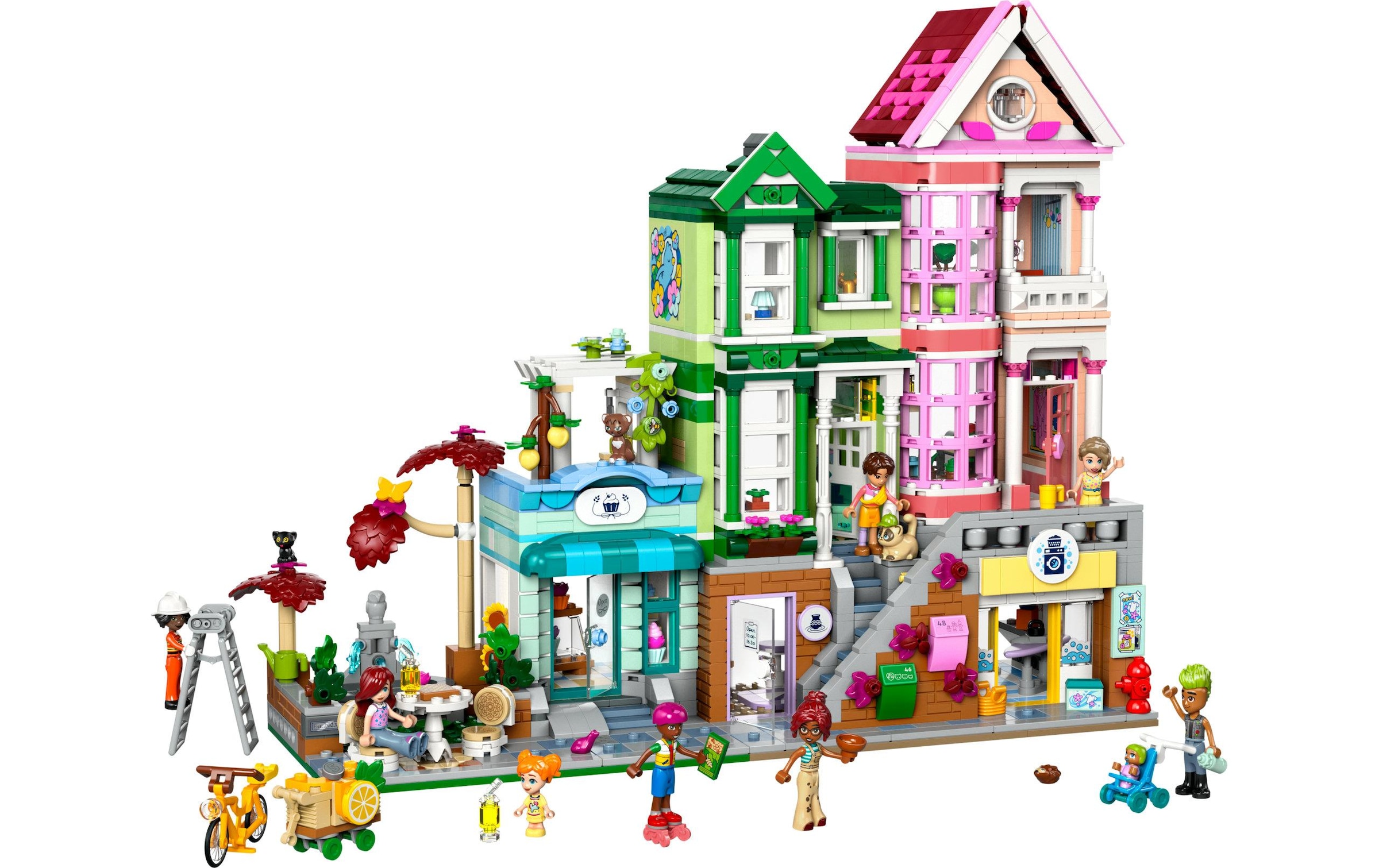 LEGO® Spielbausteine »Friends Wohn- und Einkaufsstrasse 42670«, (2040 St.)