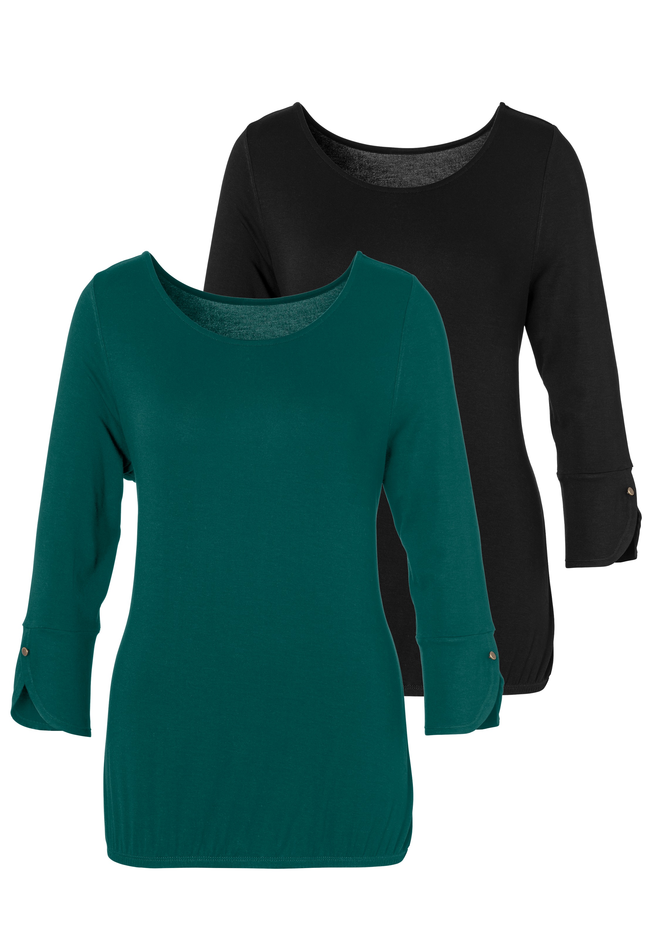 Vivance 3/4-Arm-Shirt, (2er-Pack), mit modischem Ärmeldetail kaufen