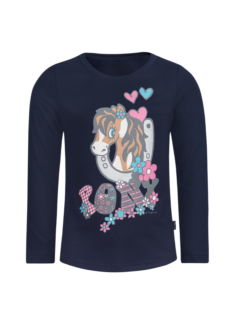 Trigema Longsleeve »TRIGEMA Langarmshirt mit süssem Pony-Print«, (1 tlg.)