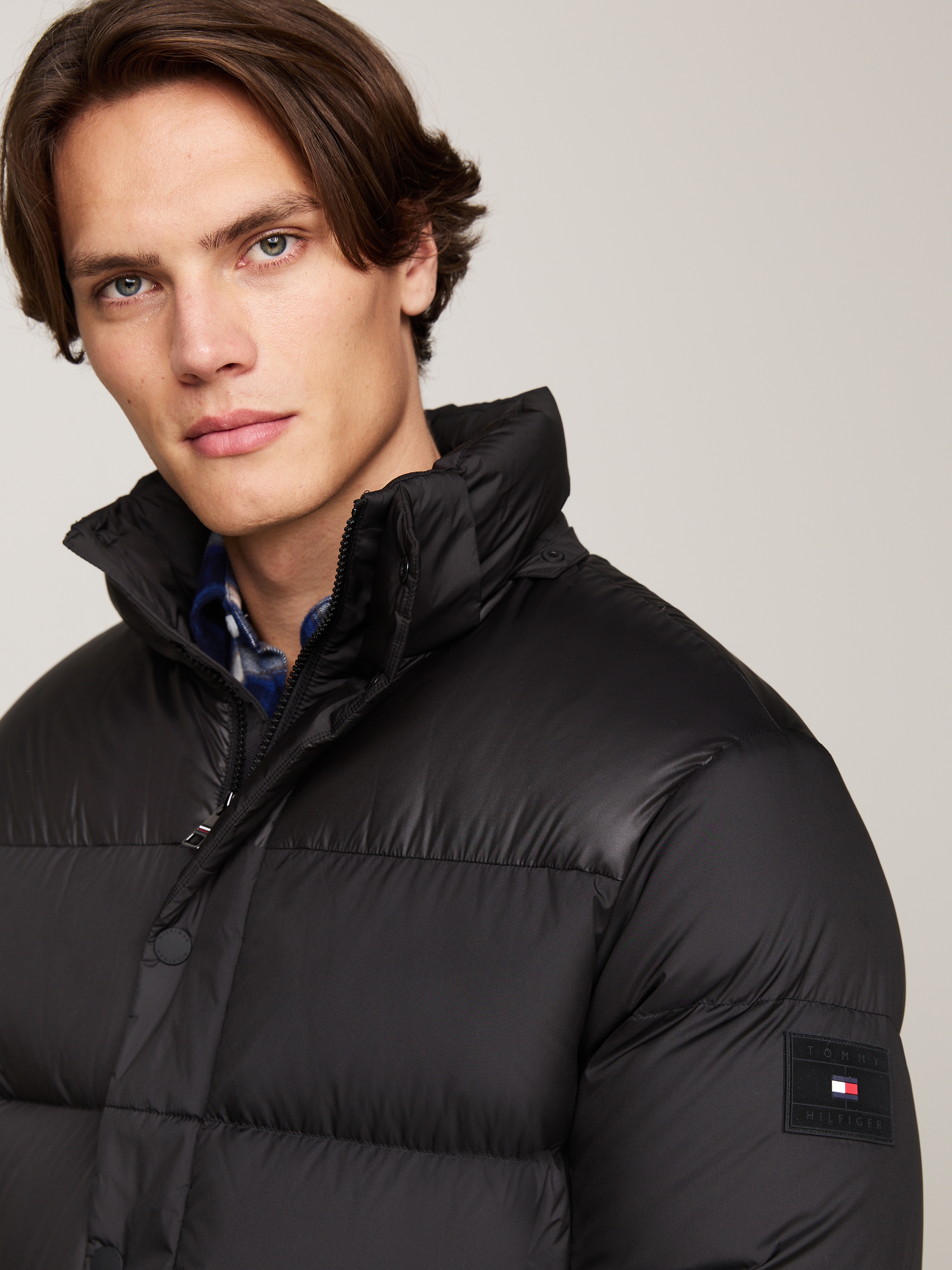 Tommy Hilfiger Steppjacke »MIX DOWN HOODED PUFFER JACKET«, mit Kapuze, mit abnehmbarer Kapuze