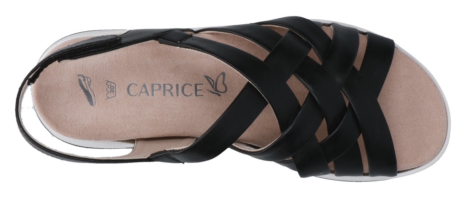 Caprice Sandale, Sommerschuh, Sandalette, Klettschuh, mit praktischem Klettverschluss