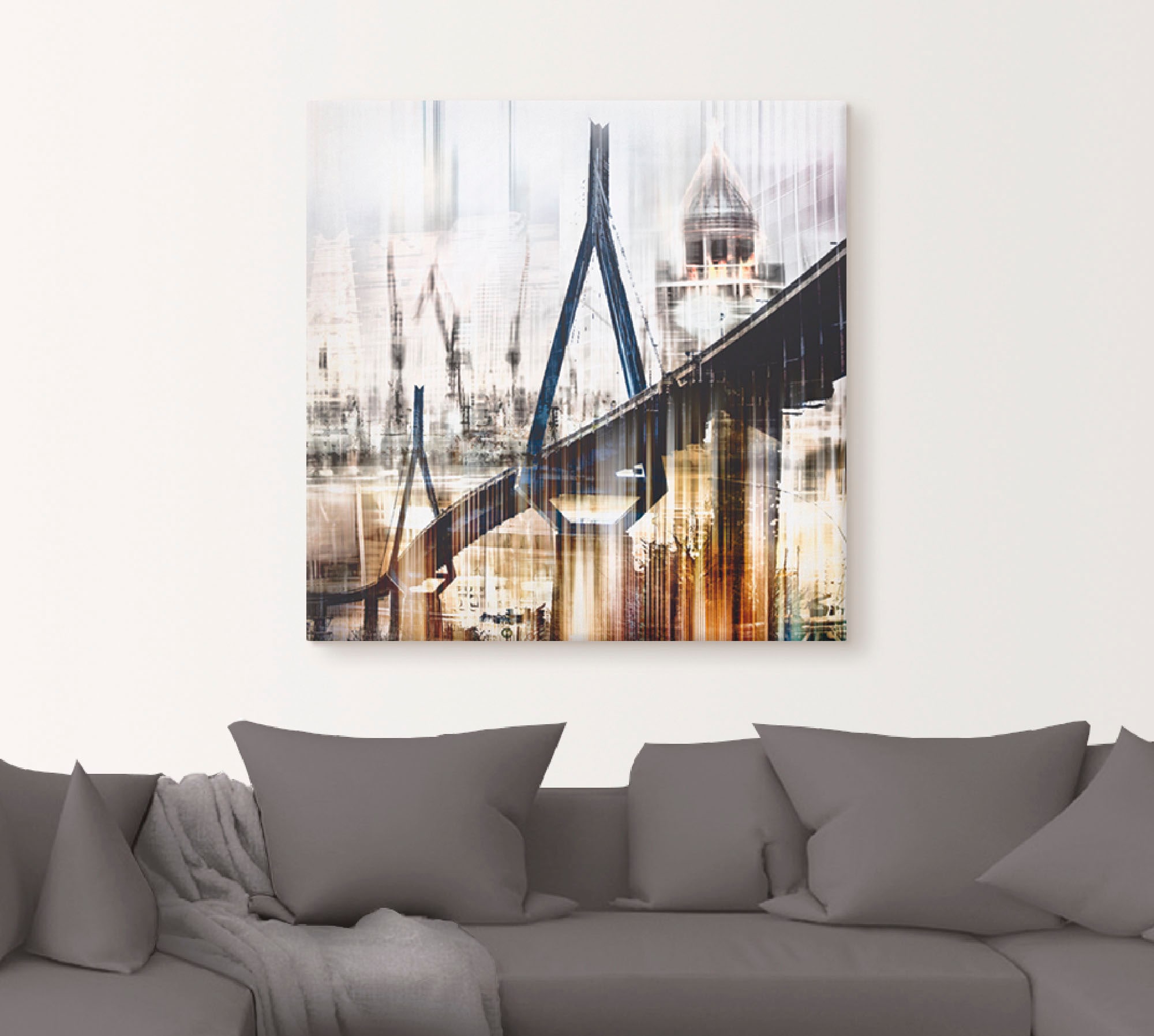 Artland Wandbild »Hamburg Skyline Collage III«, Deutschland, (1 St.), als Leinwandbild, Wandaufkleber in verschied. Grössen