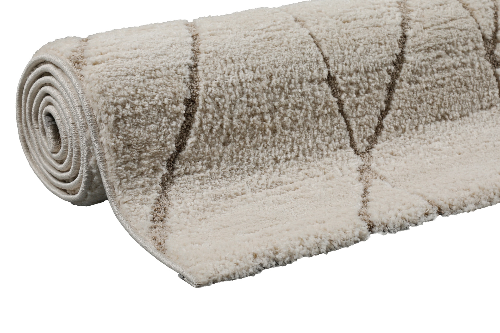 Wecon home Teppich »Pelle«, rechteckig, 18 mm Höhe, Gewebt, Hoch-Tief, pflegeleicht, Rauten Muster, Scandi, Wohnzimmer