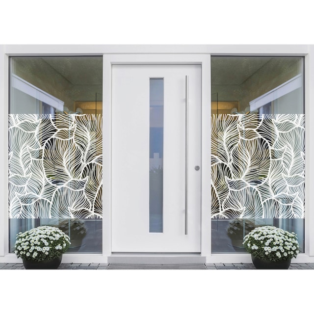 MySpotti Fensterfolie »Look Leaves white«, halbtransparent, glattstatisch  haftend, 90 x 100 cm, statisch haftend online shoppen | Jelmoli-Versand