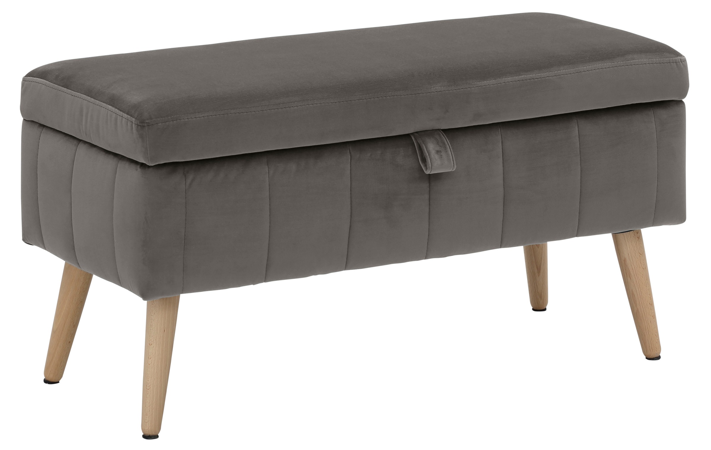 OTTO home Truhenbank "AMIRA Sitzbank mit Stauraum, Maße B/T/H: 81/36/43 cm" mit Staufach, in 3 Bezugsqualitäten mit feiner Steppung