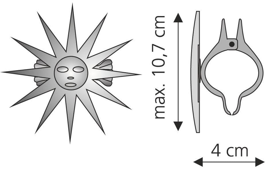 Liedeco Dekoklammer »Sonne«, (Packung, 2 St.), für Gardinen, Vorhänge