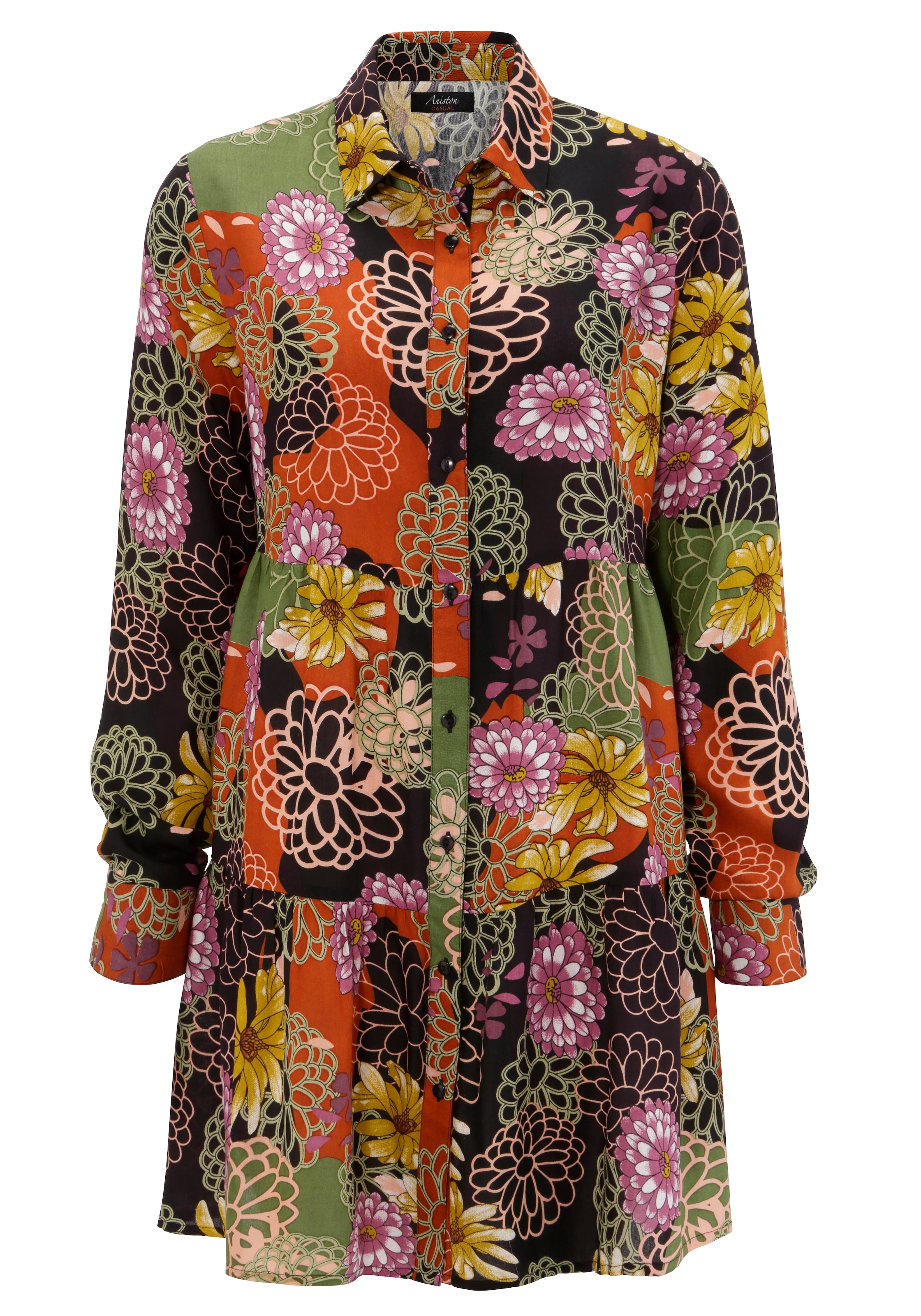 Aniston CASUAL Hemdbluse, mit grossflächigem Blütendruck