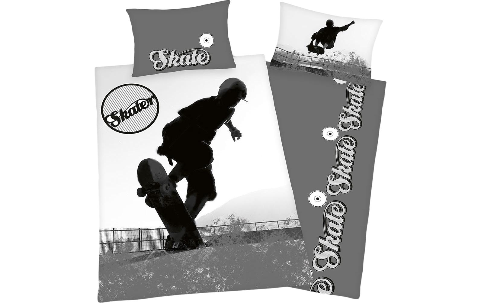 Herding Kinderbettwäsche »Skateboard 160 x 210 cm + 65 x 100 cm«