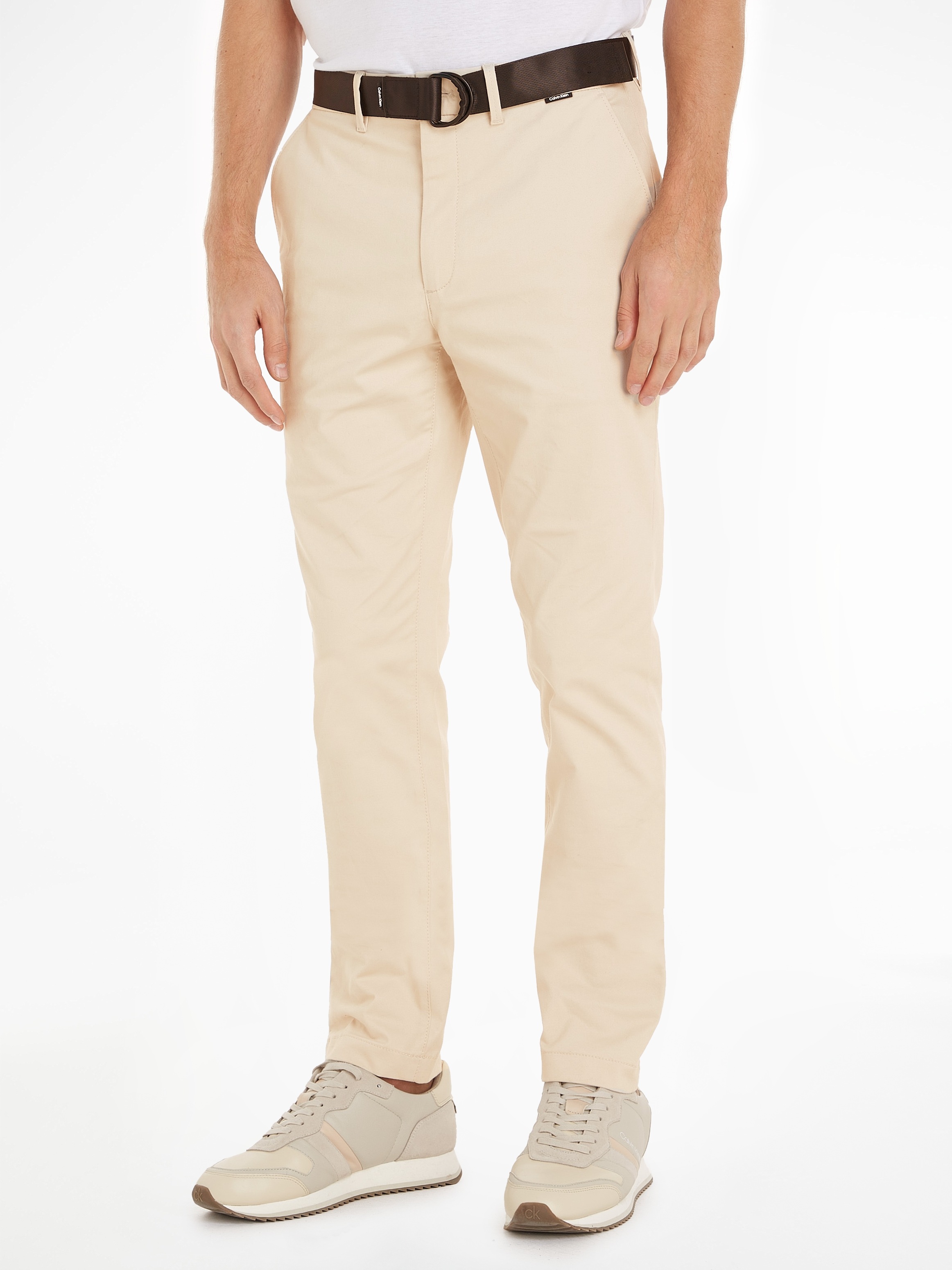 Calvin Klein Stoffhose mit praktischem Gürtel