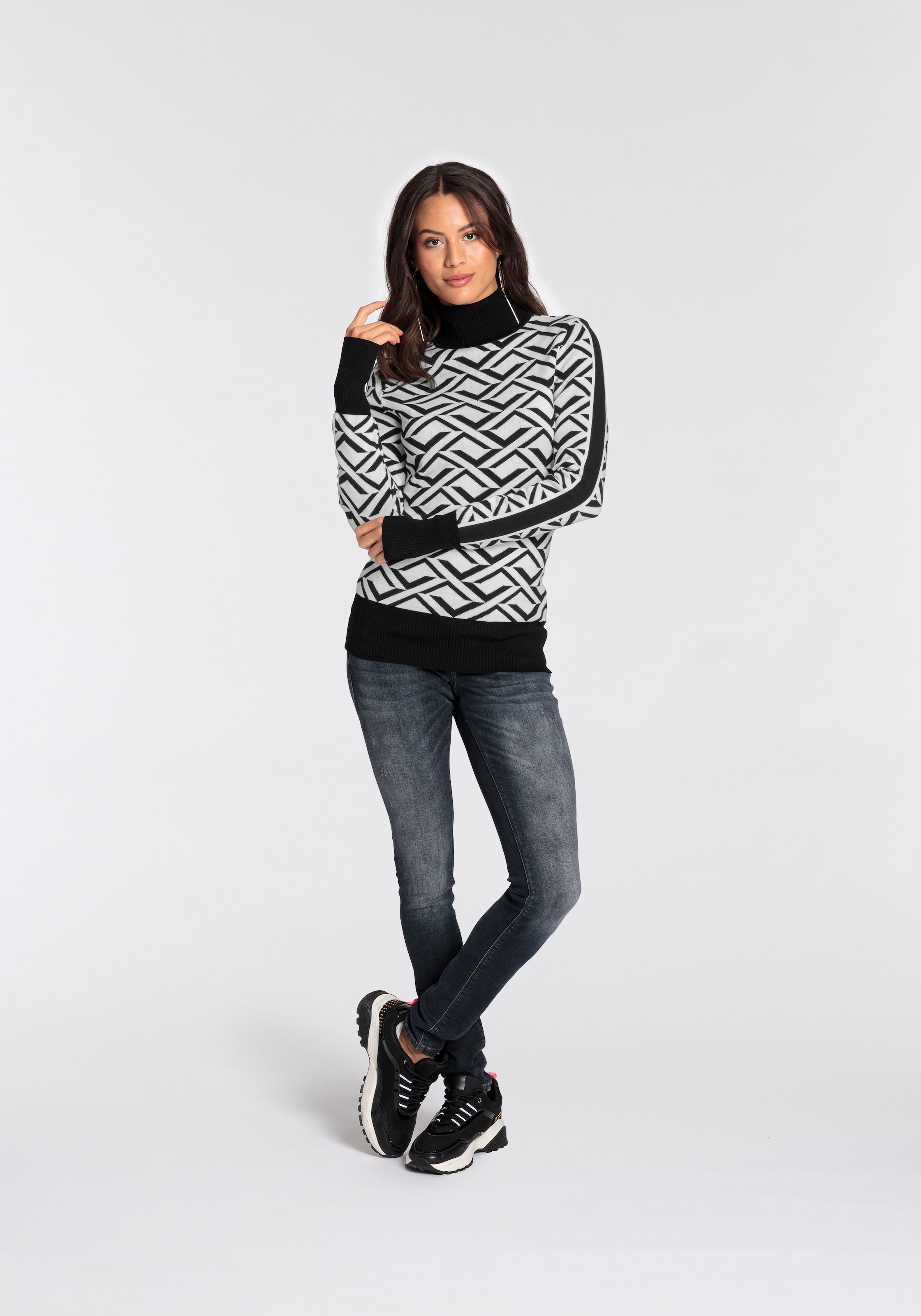 Melrose Rollkragenpullover, mit Jacquard-Muster