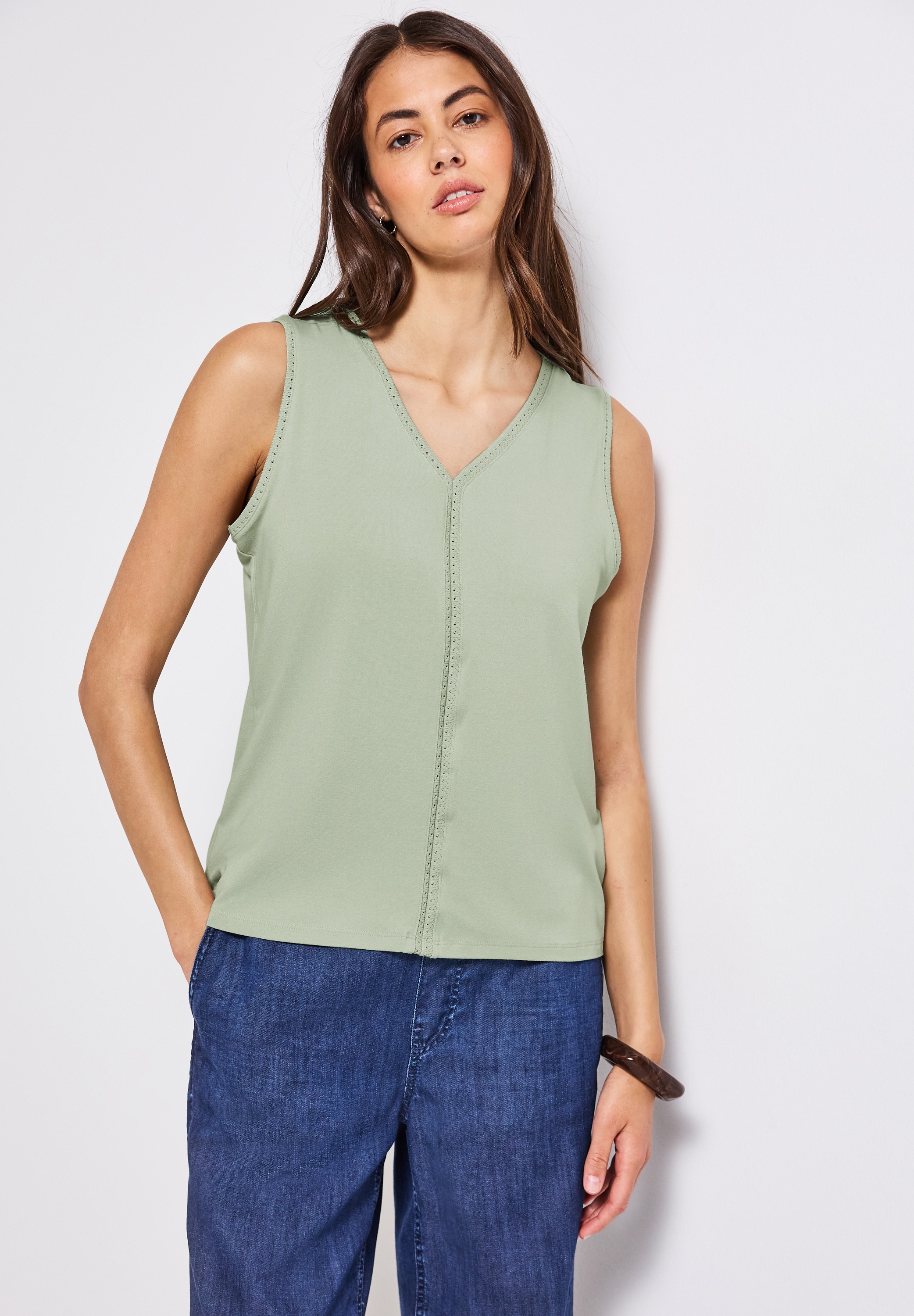 STREET ONE Shirttop mit Häkel Details
