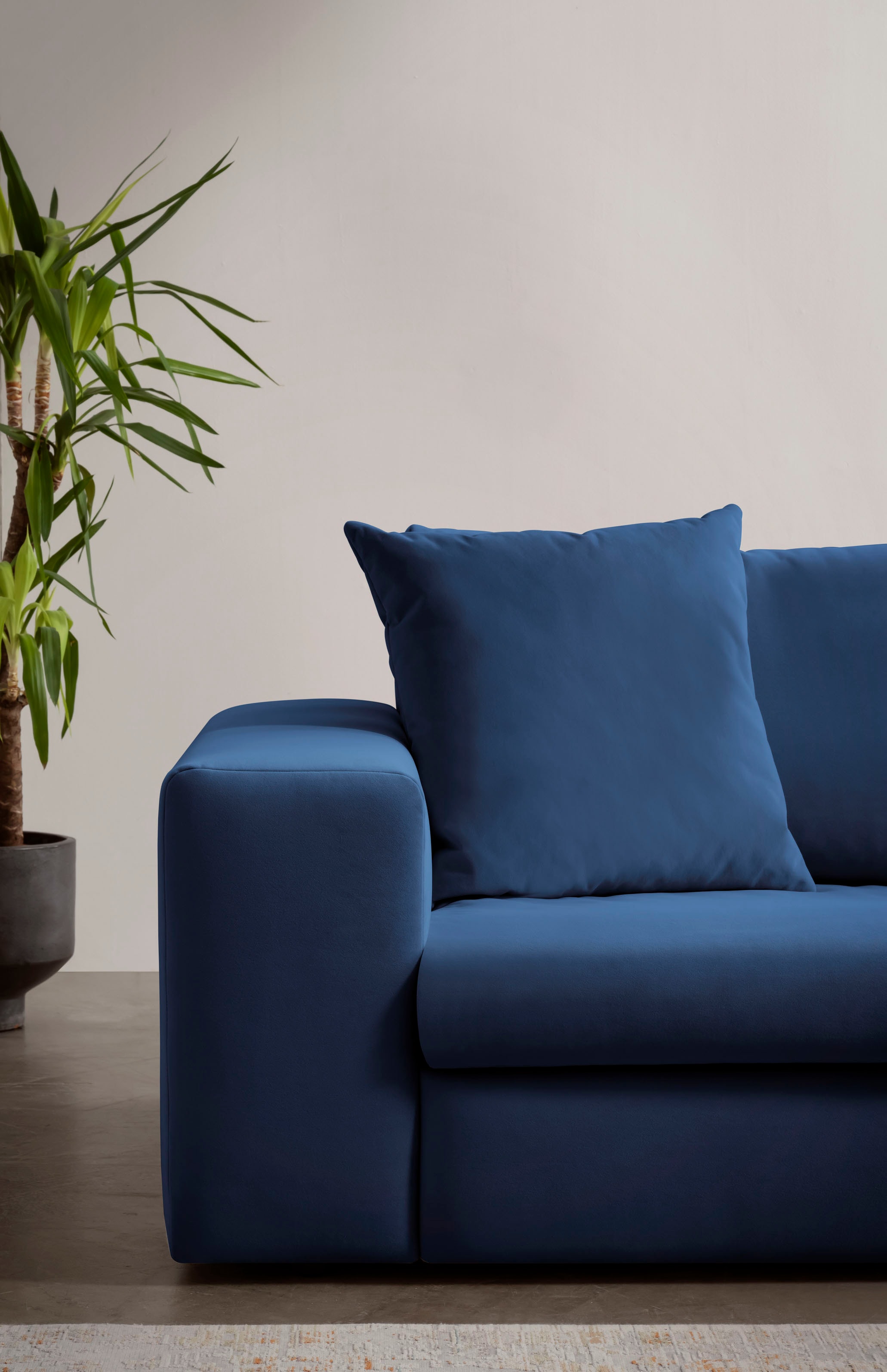 andas Ecksofa »SLEETLAND XXL in Samtvelours oder Vintage-Leder-Optik, L-Form,«, besonders gross und bequem